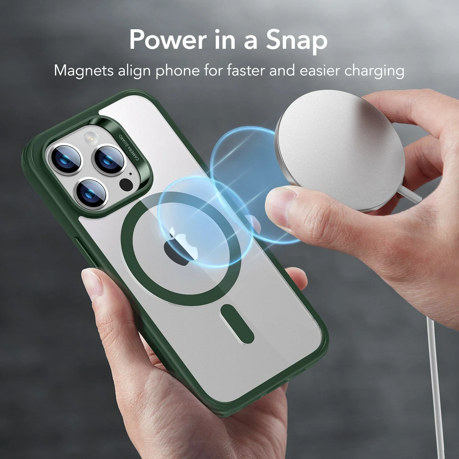 iPhone 14 Pro Classic Hybrid Case (HaloLock) - Clear Green - Image 3