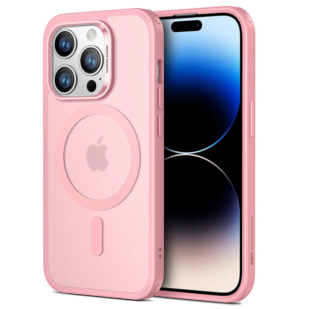 iPhone 14 Pro Classic Hybrid Case (HaloLock) - Frosted Pink