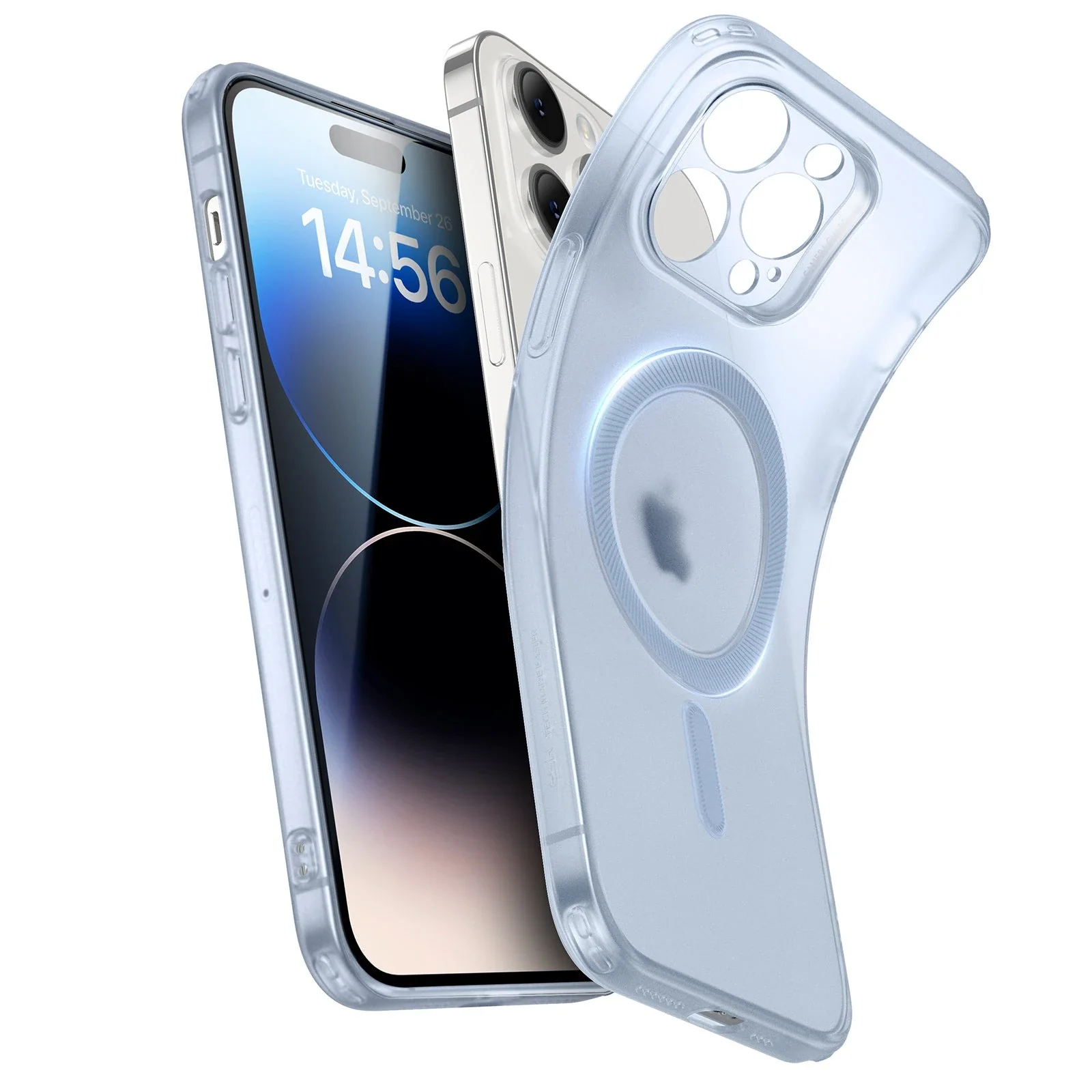 iPhone 14 Pro Zero Clear Case (HaloLock) - Frosted Blue