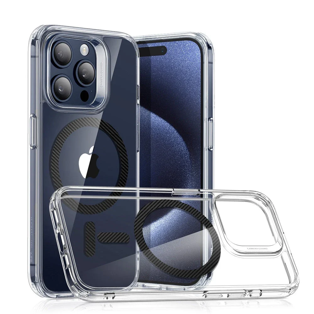 iPhone 15 Pro Max Classic Hybrid Case (HaloLock) - Carbon Fiber