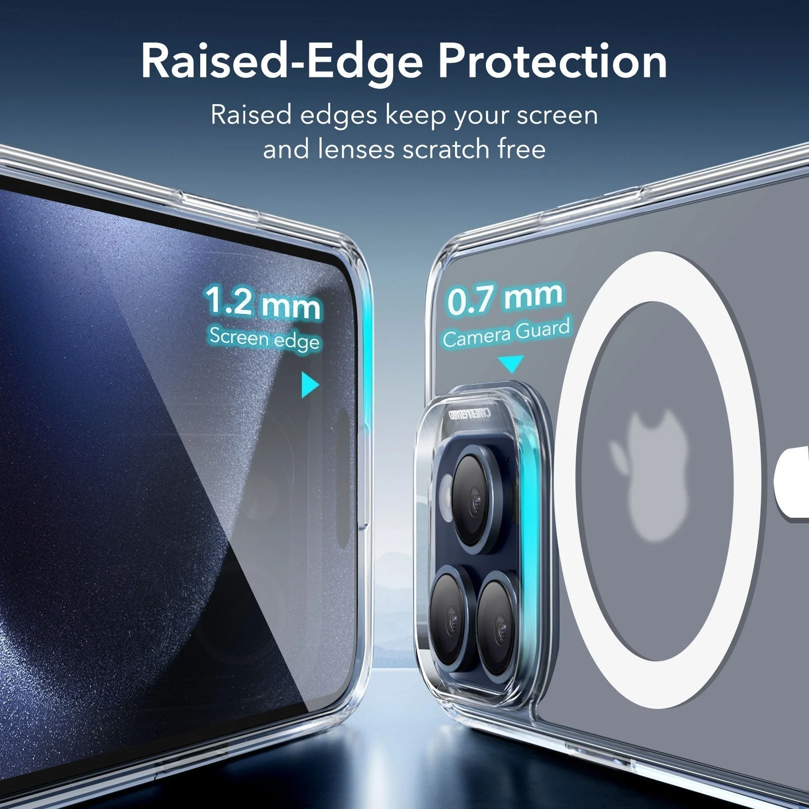 iPhone 15 Pro Max Classic Hybrid Case (HaloLock) - Clear Grey - Image 8