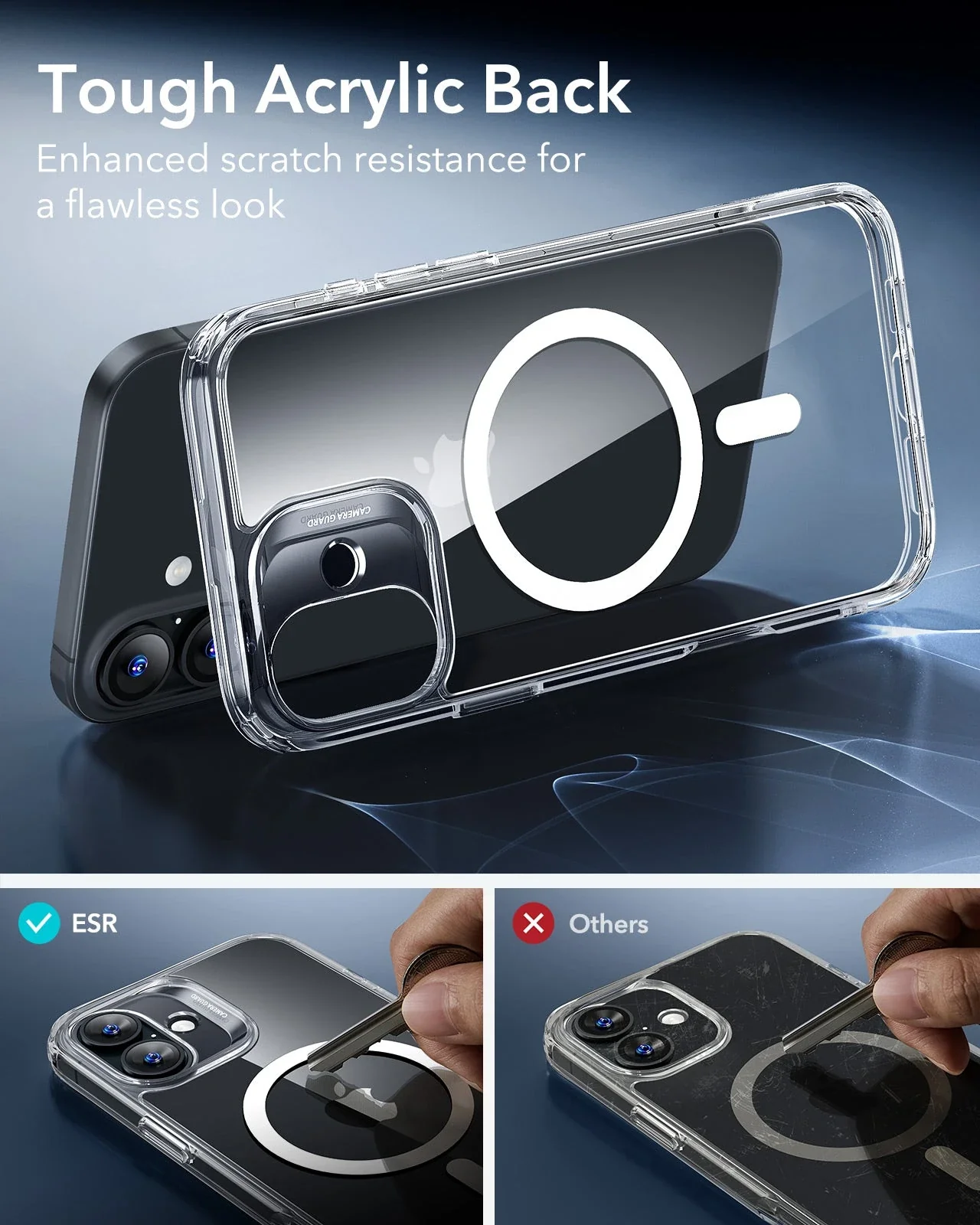iPhone 16 Classic Hybrid Case (HaloLock) - Clear Black - Image 7