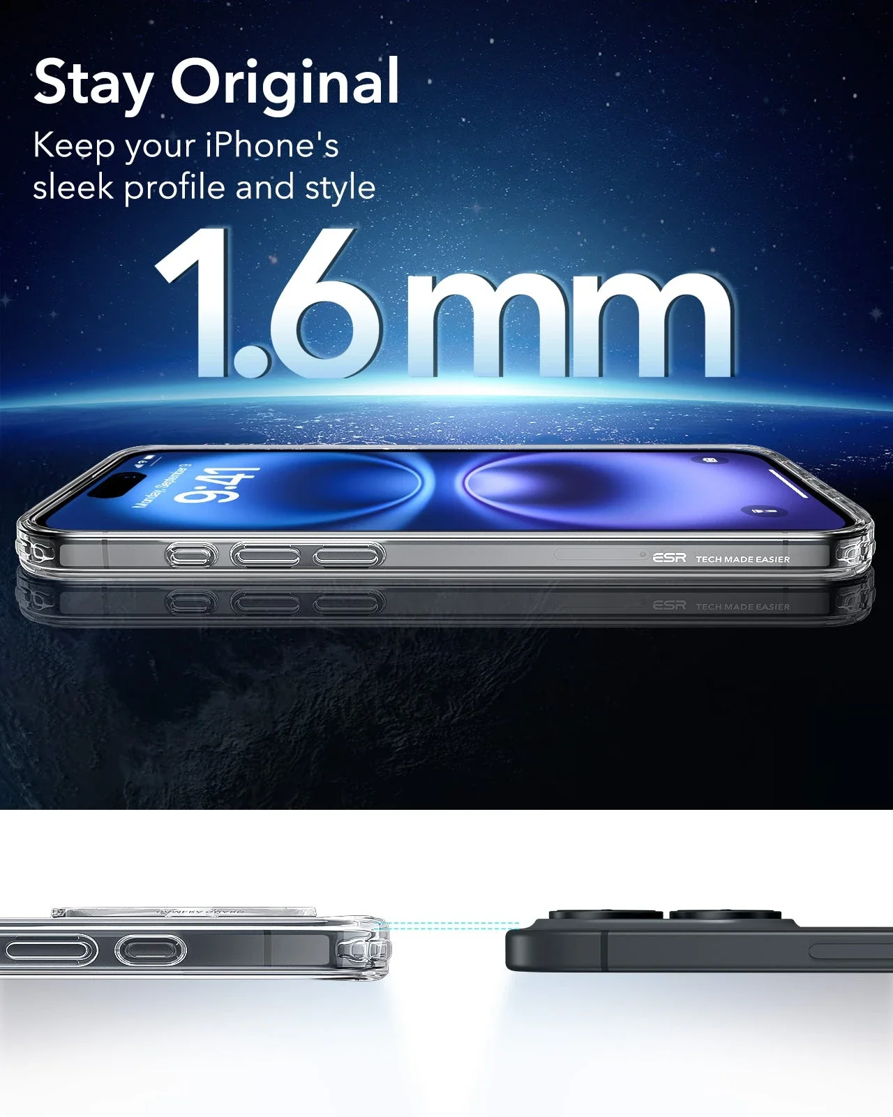 iPhone 16 Classic Hybrid Case (HaloLock) - Frosted Black - Image 8