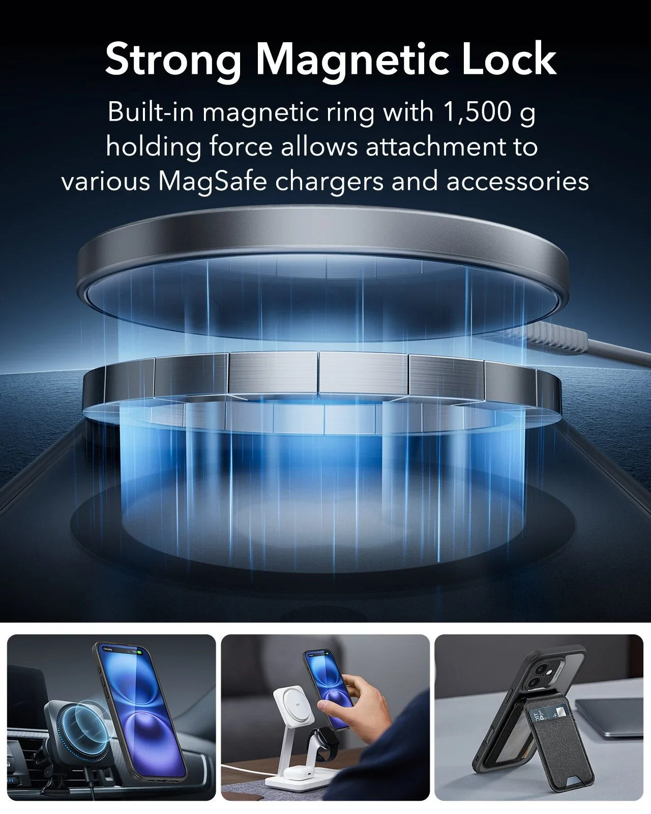 iPhone 16 Classic Pro Case (HaloLock) Set - Frosted Black - Image 3