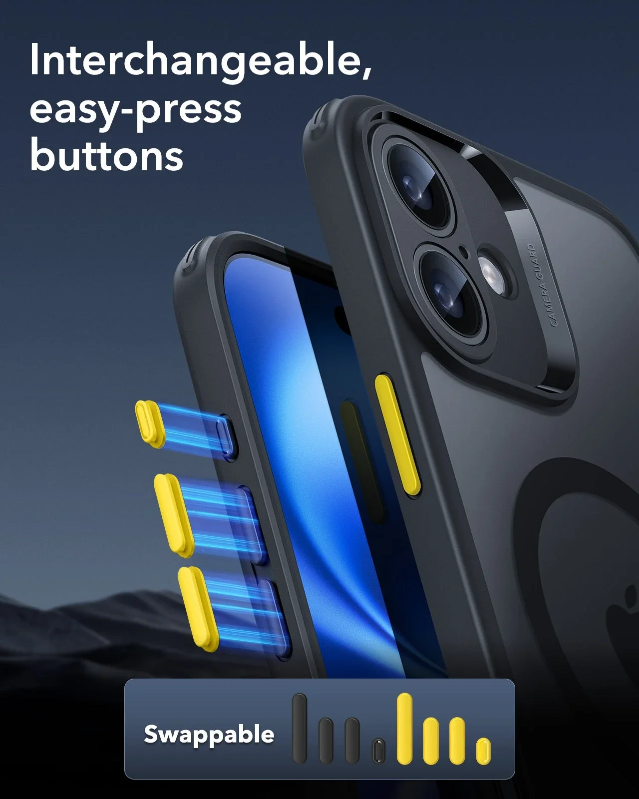 iPhone 16 Classic Pro Case (HaloLock) Set - Frosted Black - Image 6
