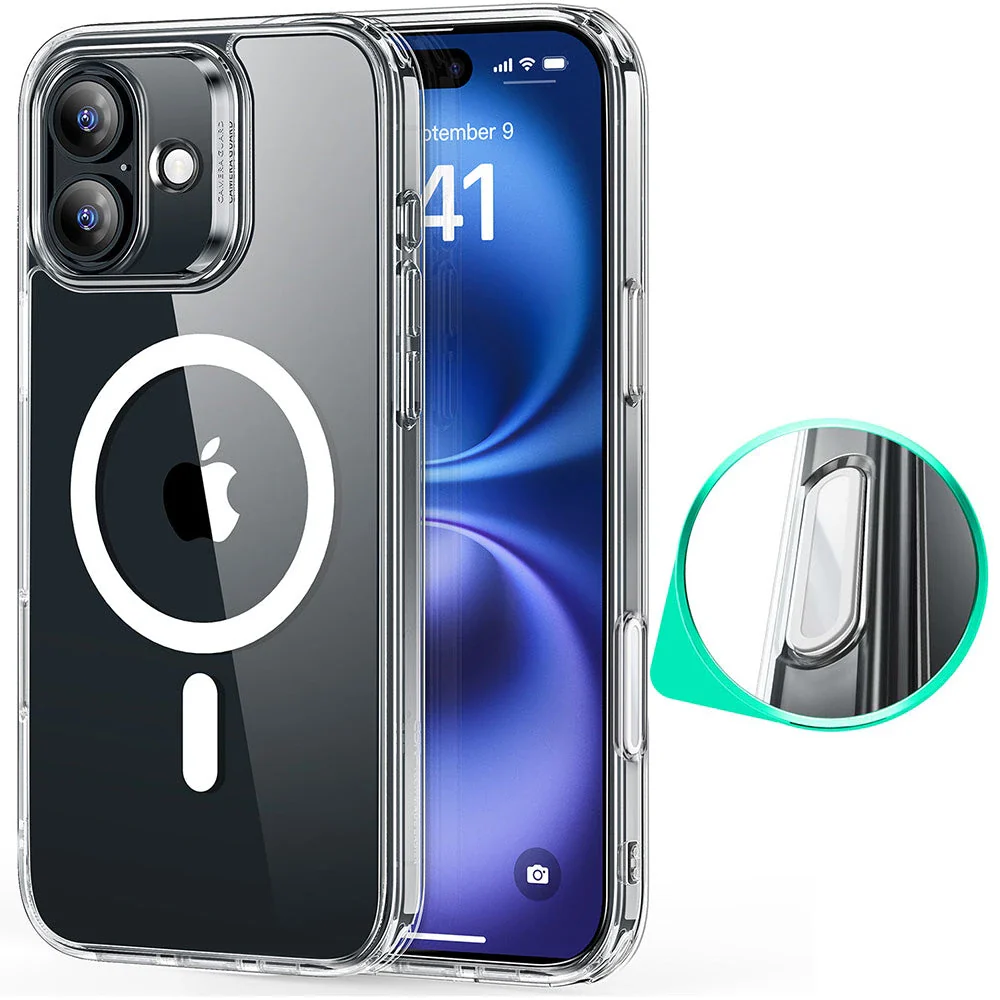 iPhone 16 HaloLock Classic Hybrid Case (Camera Control) - Clear