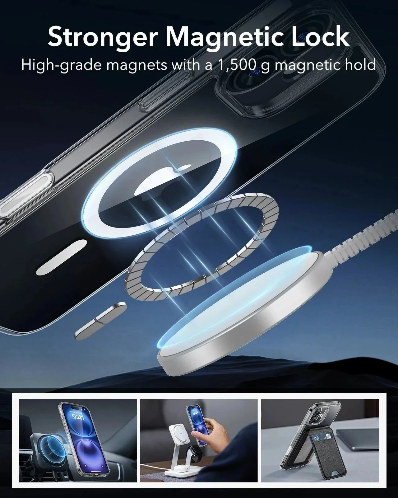 iPhone 16 HaloLock Classic Hybrid Case (Camera Control) - Clear - Image 6