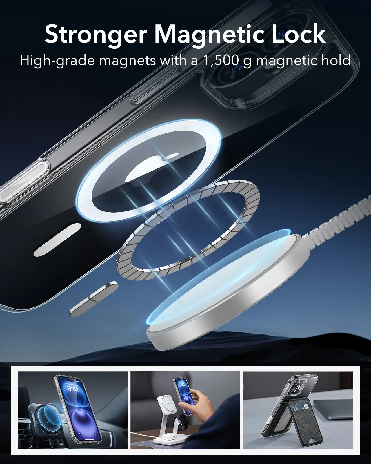 iPhone 16 HaloLock Classic Hybrid Case (Camera Control) - Clear Blue - Image 6