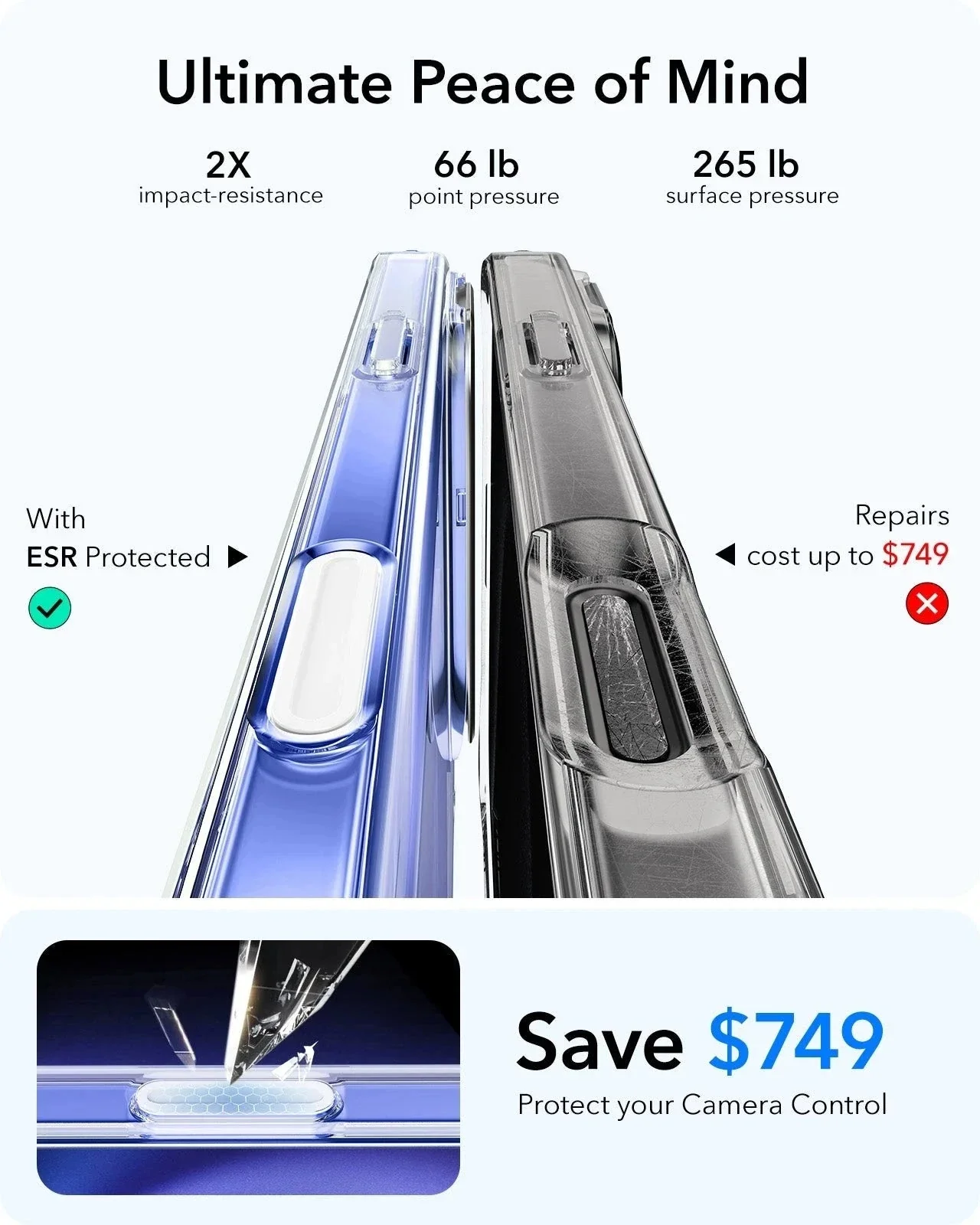 iPhone 16 Classic Hybrid Magnetic Case (Camera Control, Stash Stand) - Clear - Image 5