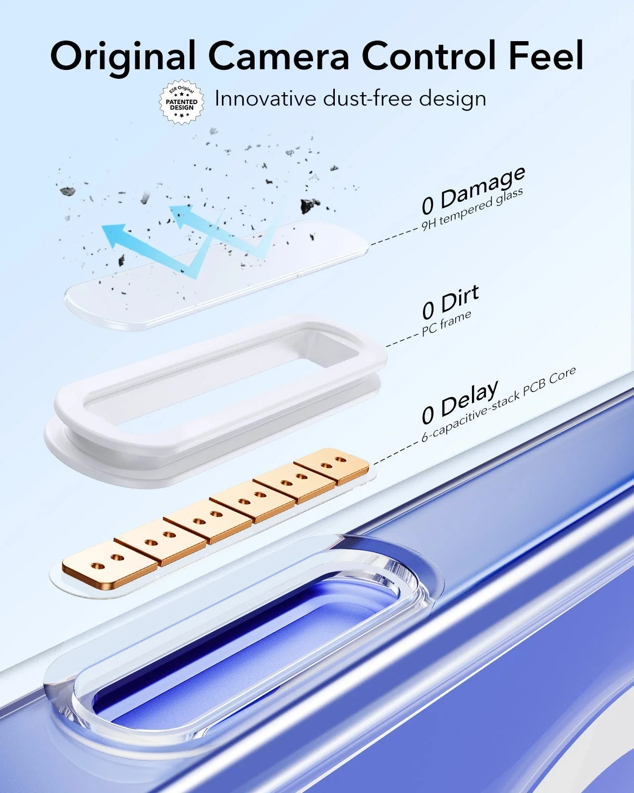 iPhone 16 Classic Hybrid Magnetic Case (Camera Control, Stash Stand) - Clear Blue - Image 3