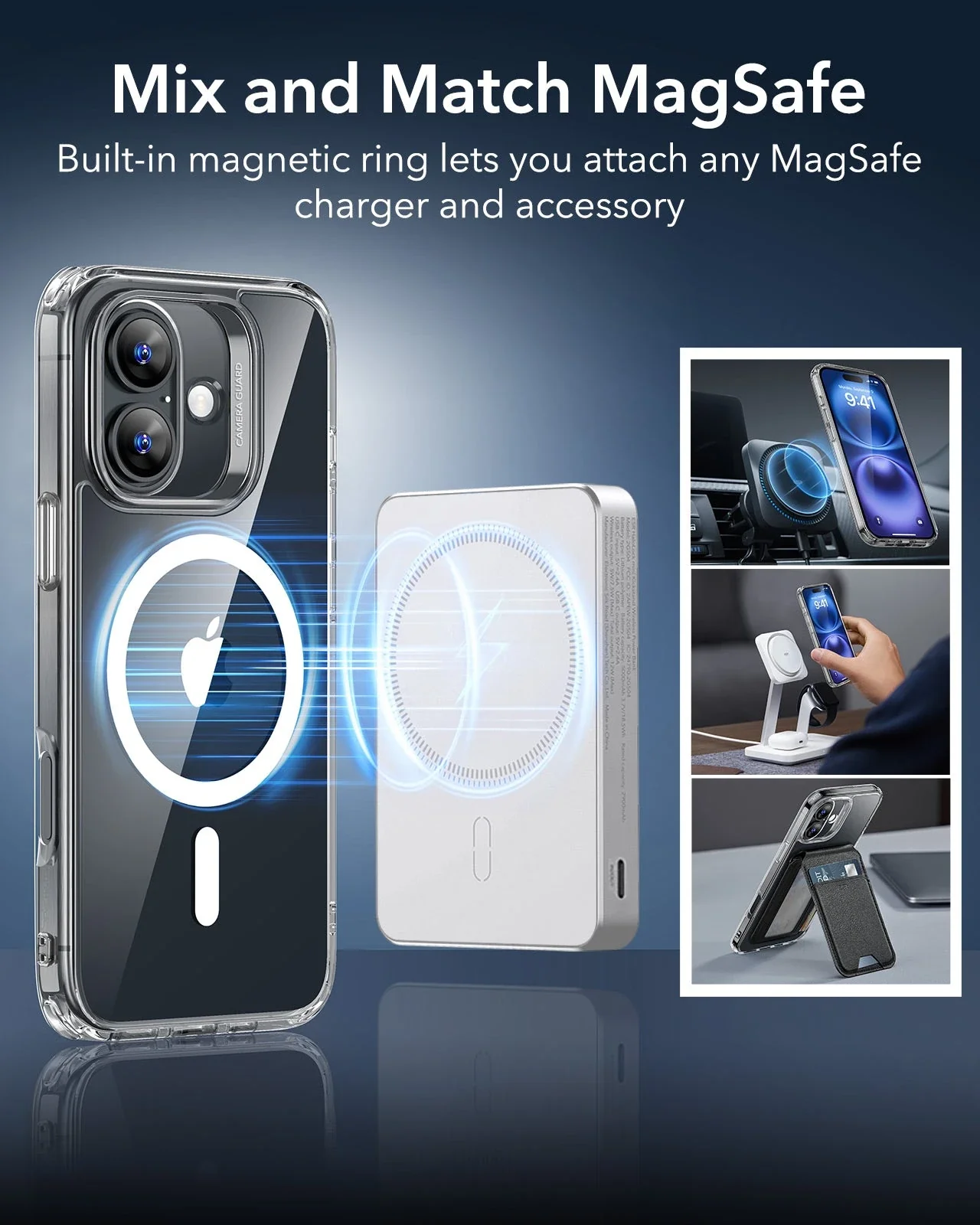 iPhone 16 Plus Classic Hybrid Case (HaloLock) - Clear Blue - Image 5