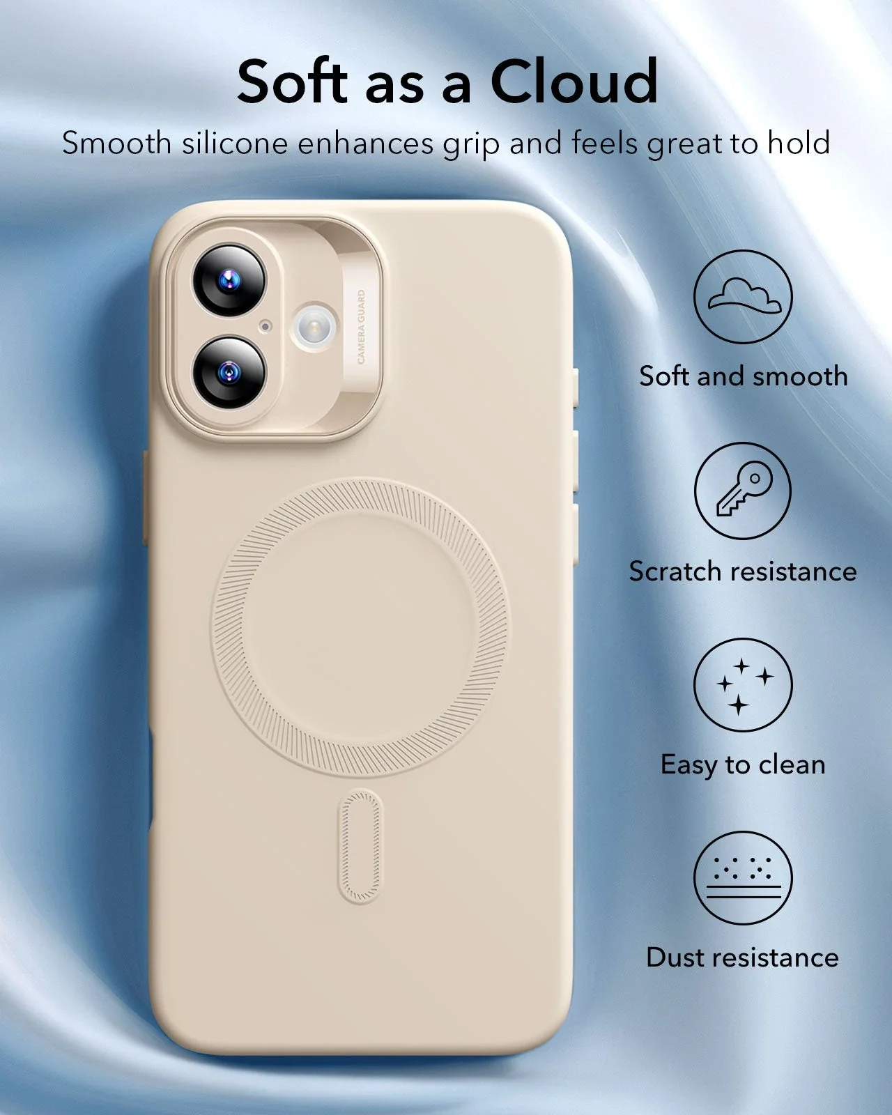 iPhone 16 Plus Cloud Soft Case (HaloLock) - Black - Image 5
