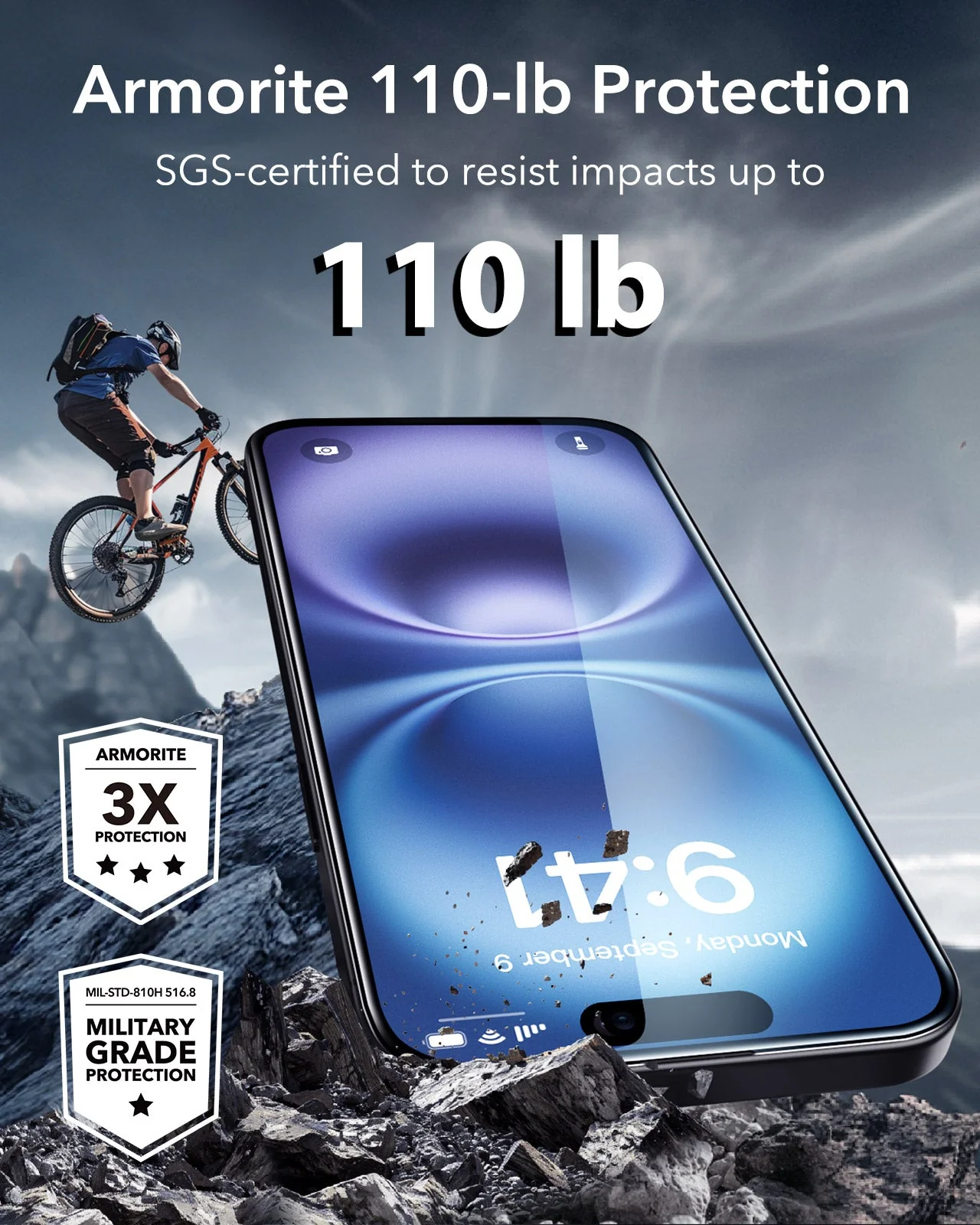 iPhone 16 Plus Cyber Tough Case with Stash Stand Protection Bundle - Black - Image 9