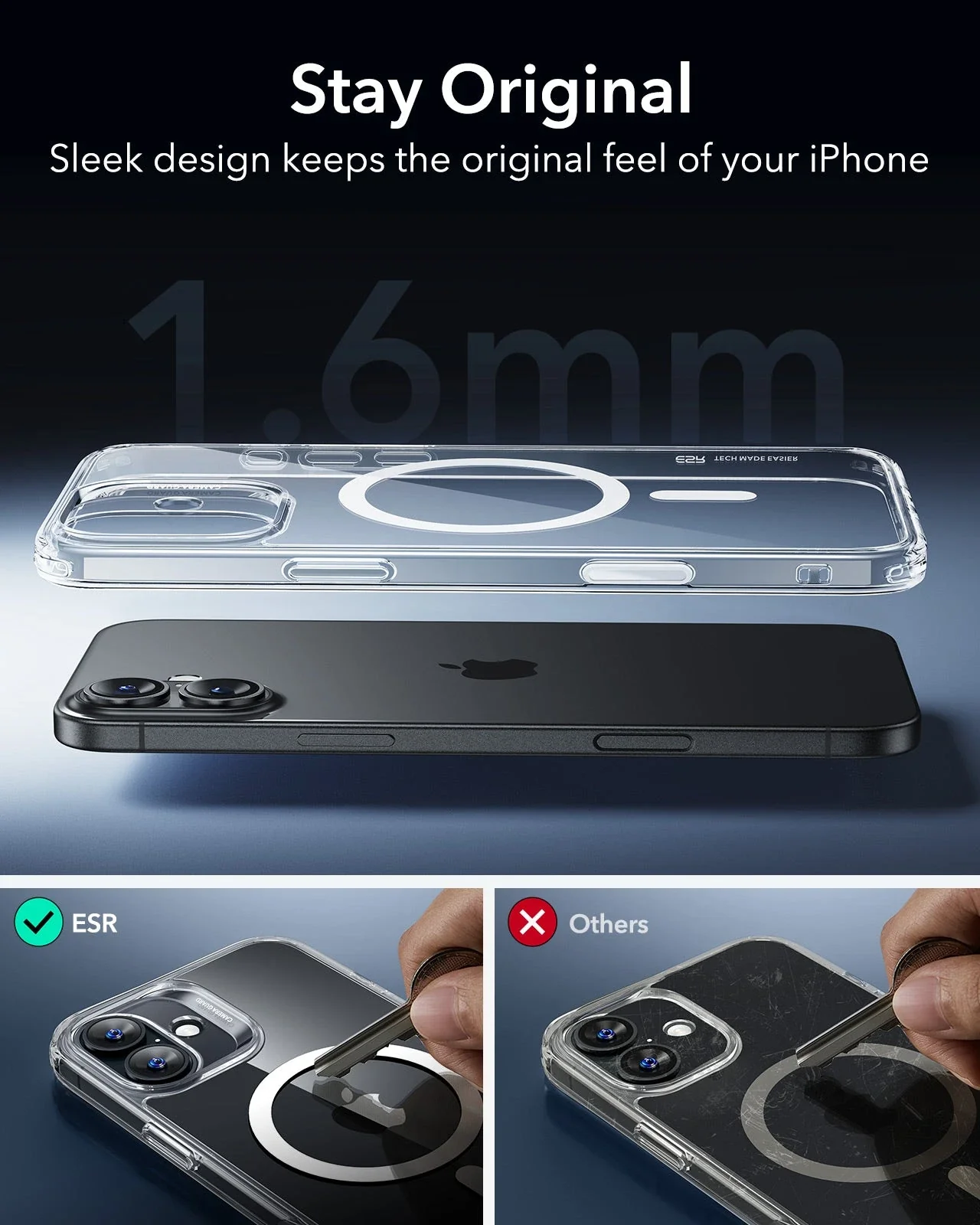 iPhone 16 Plus HaloLock Classic Hybrid Case (Camera Control) - Clear - Image 9