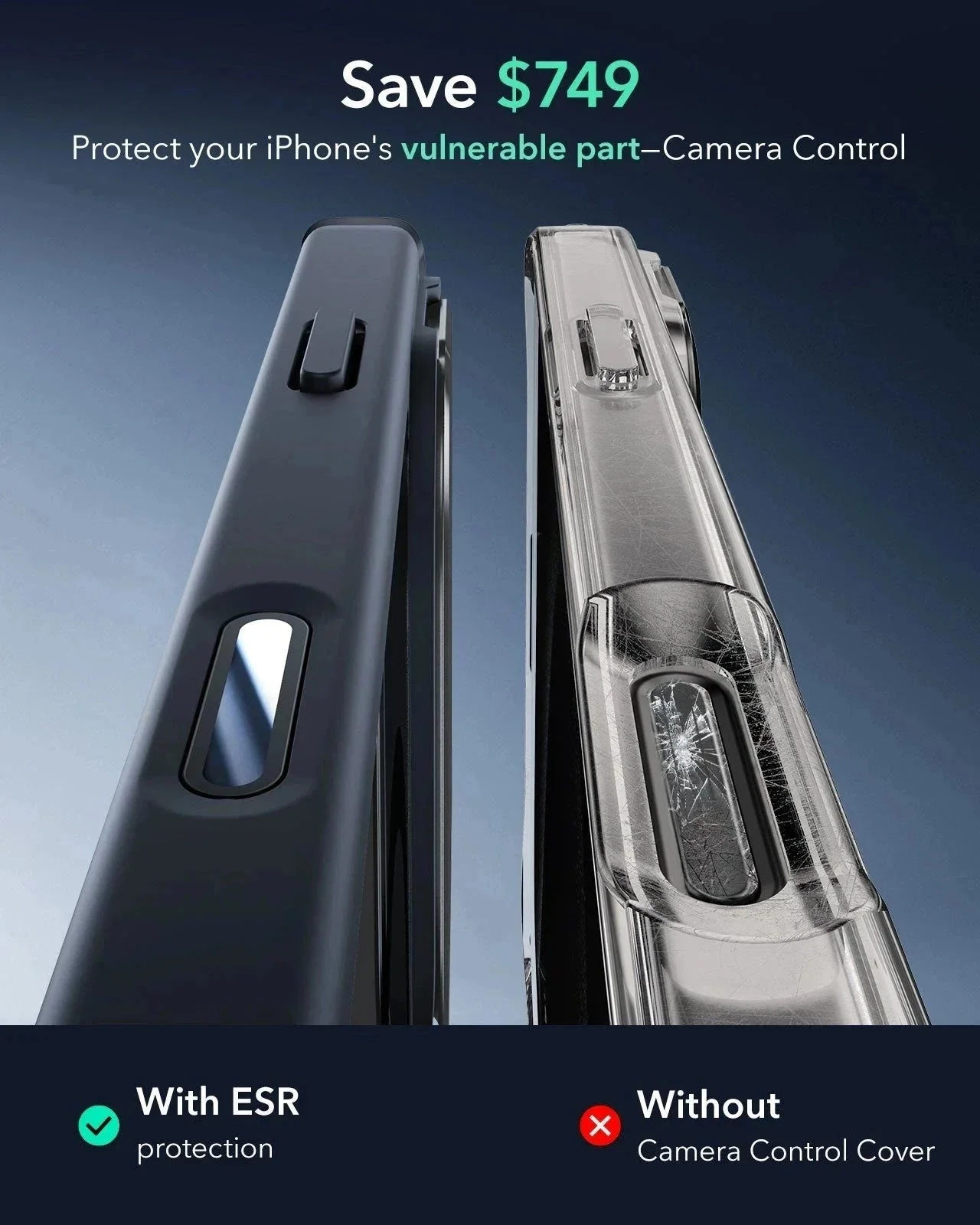 iPhone 16 Pro Armor Tough Magnetic Case (Camera Control, Stash Stand) - Clear Black - Image 3