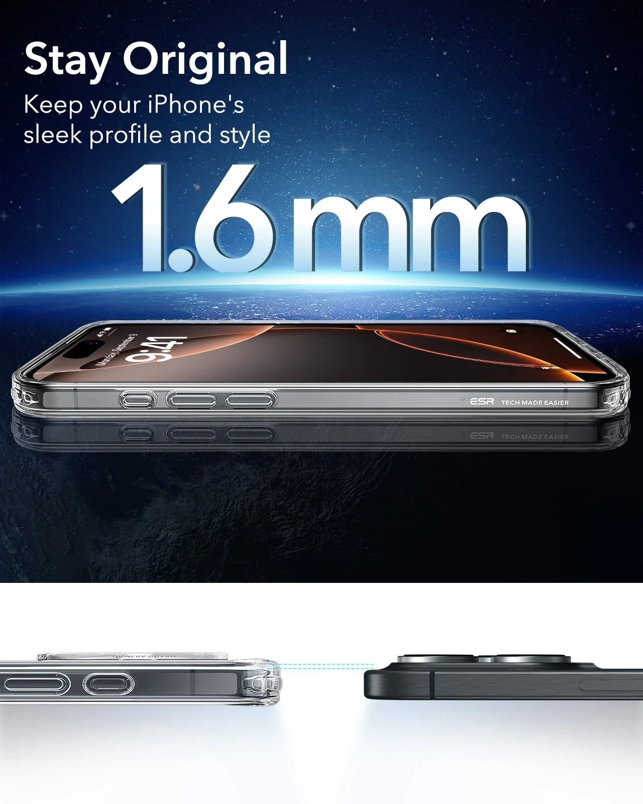 iPhone 16 Pro Classic Hybrid Case (HaloLock) - Frosted Clear - Image 8