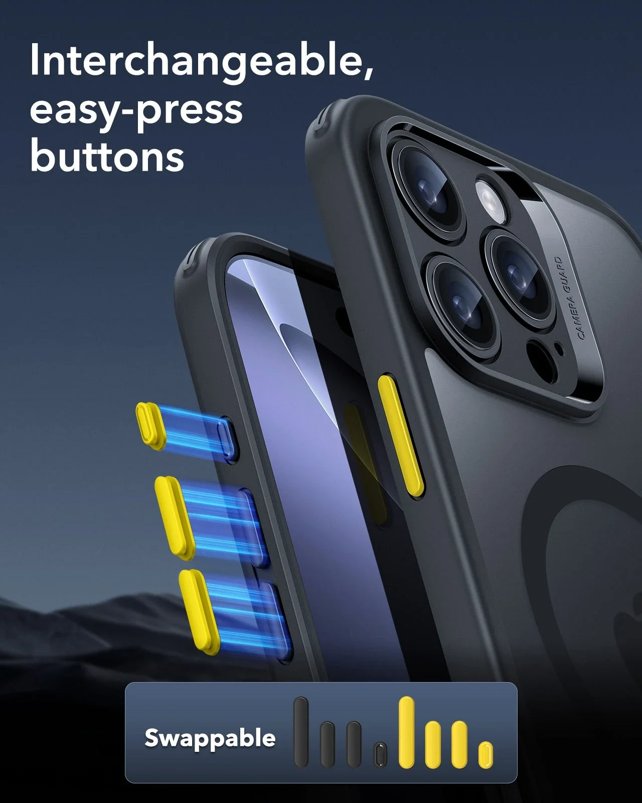 iPhone 16 Pro Classic Pro Case (HaloLock) Set - Frosted Black - Image 6