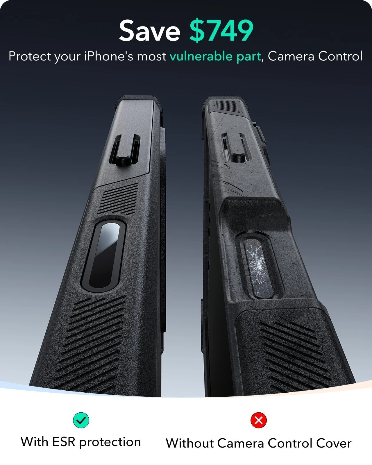 iPhone 16 Pro Cyber Tough Magnetic Case Protection Bundle (Camera Control, Stash Stand) - Black - Image 4