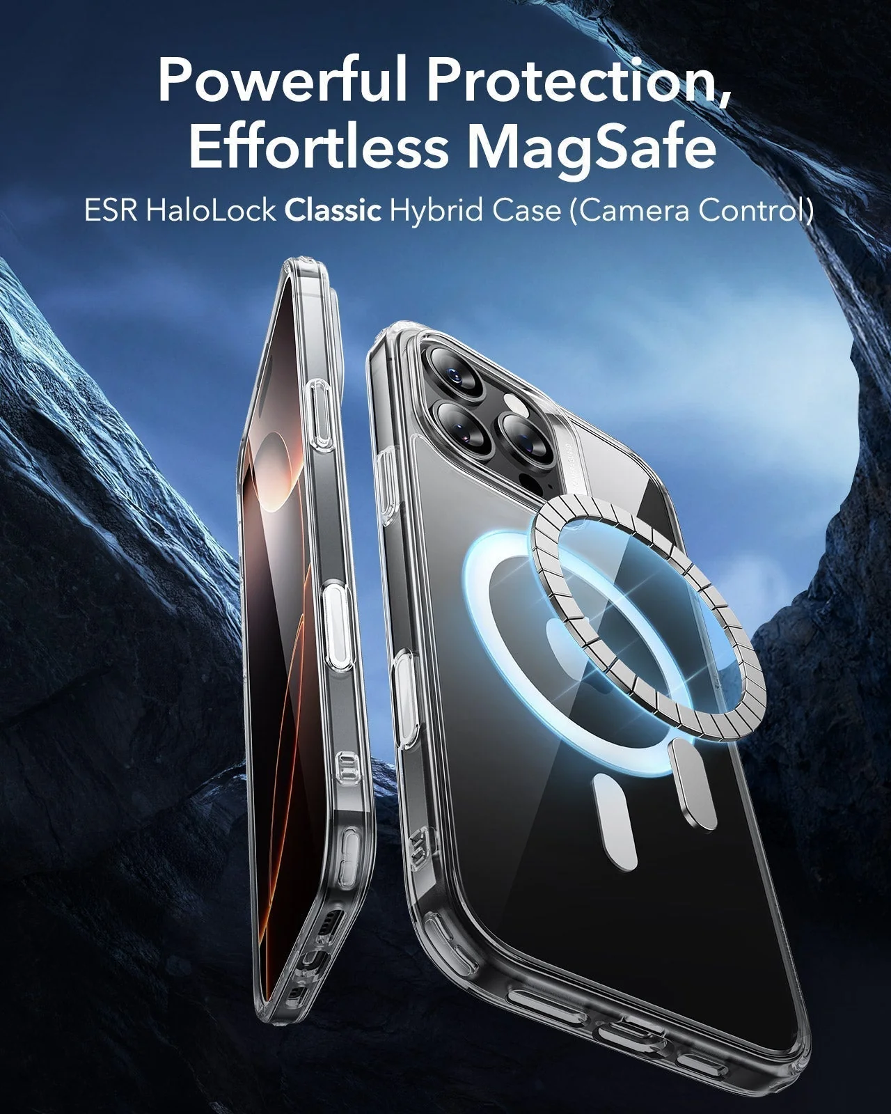 iPhone 16 Pro HaloLock Classic Hybrid Case (Camera Control) - Clear - Image 2