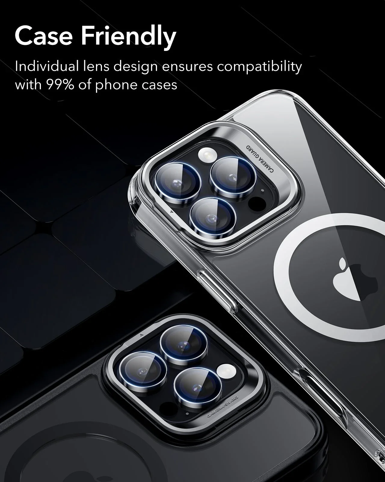 iPhone 16 Pro Max/Pro Armorite Camera Lens Protectors - Titanium - Image 8