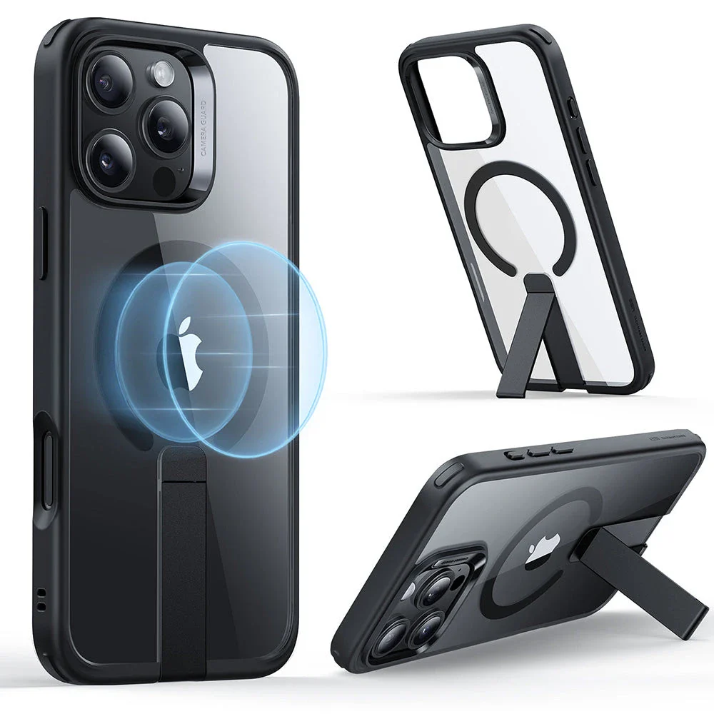 iPhone 16 Pro Max Boost Flickstand Case (HaloLock) - Clear Black