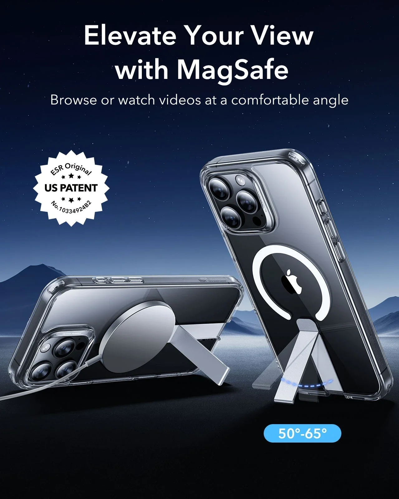iPhone 16 Pro Max Boost Flickstand Case (HaloLock) - Clear Grey - Image 2