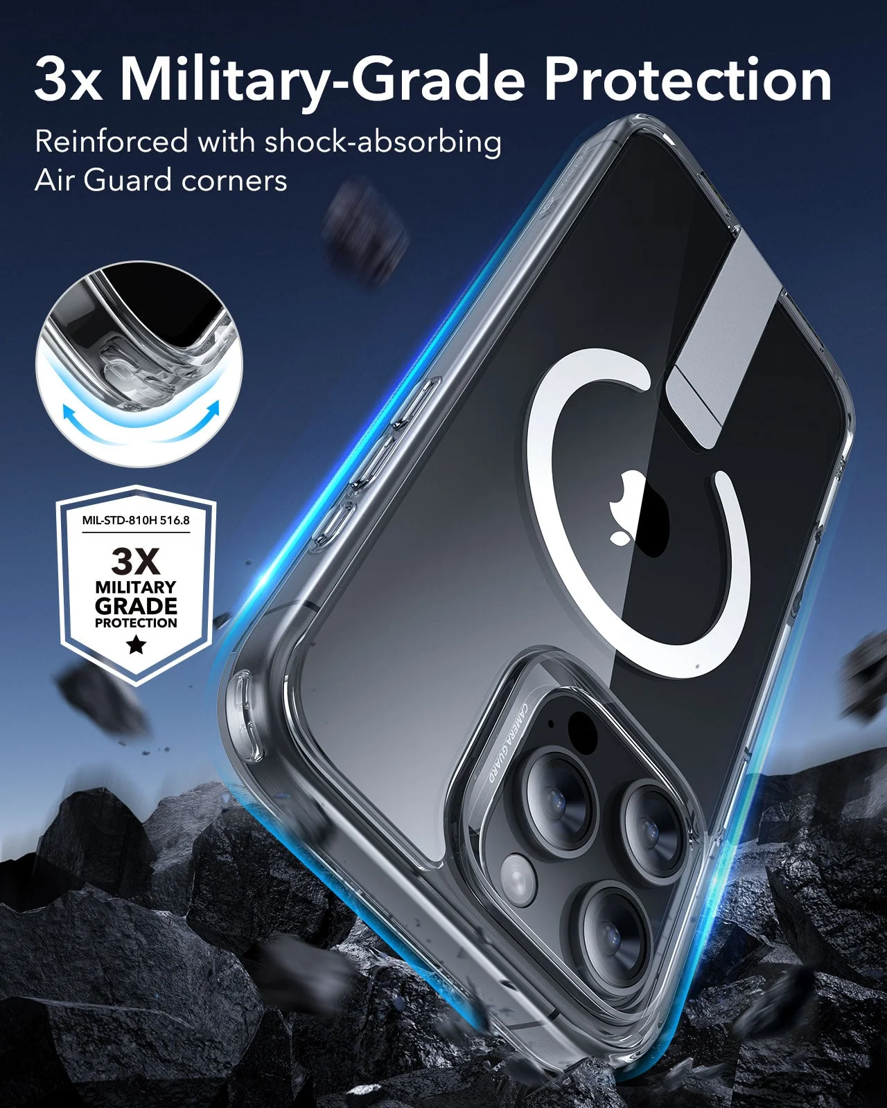 iPhone 16 Pro Max Boost Flickstand Case (HaloLock) - Frosted Black - Image 4