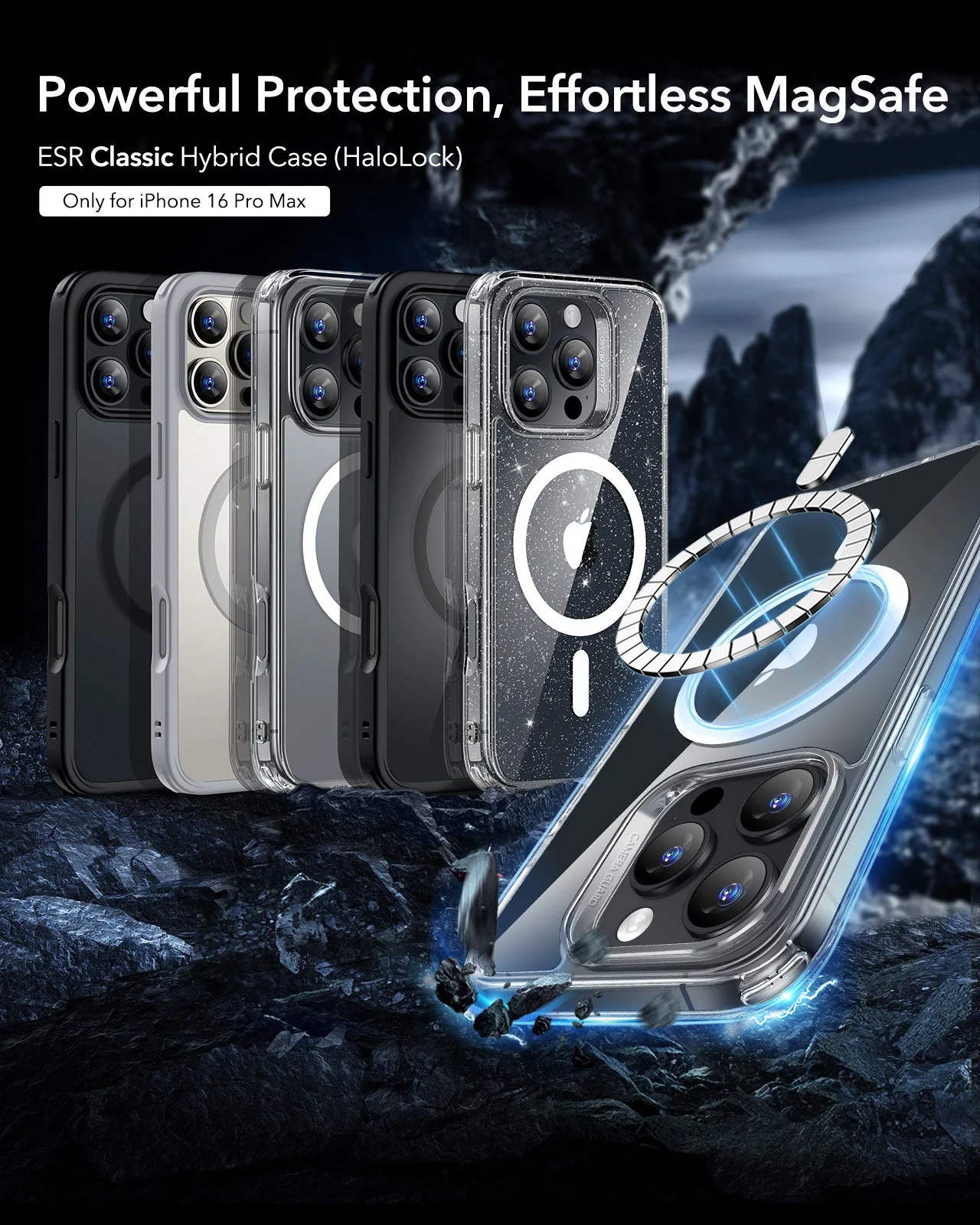 iPhone 16 Pro Max Classic Hybrid Case (HaloLock) - Frosted Clear - Image 2