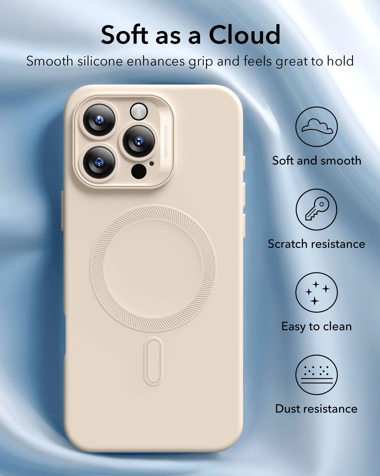 iPhone 16 Pro Max Cloud Soft Case (HaloLock) - Light Tan - Image 5