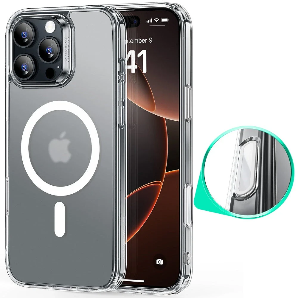 iPhone 16 Pro Max HaloLock Classic Hybrid Case (Camera Control) - Frosted Clear