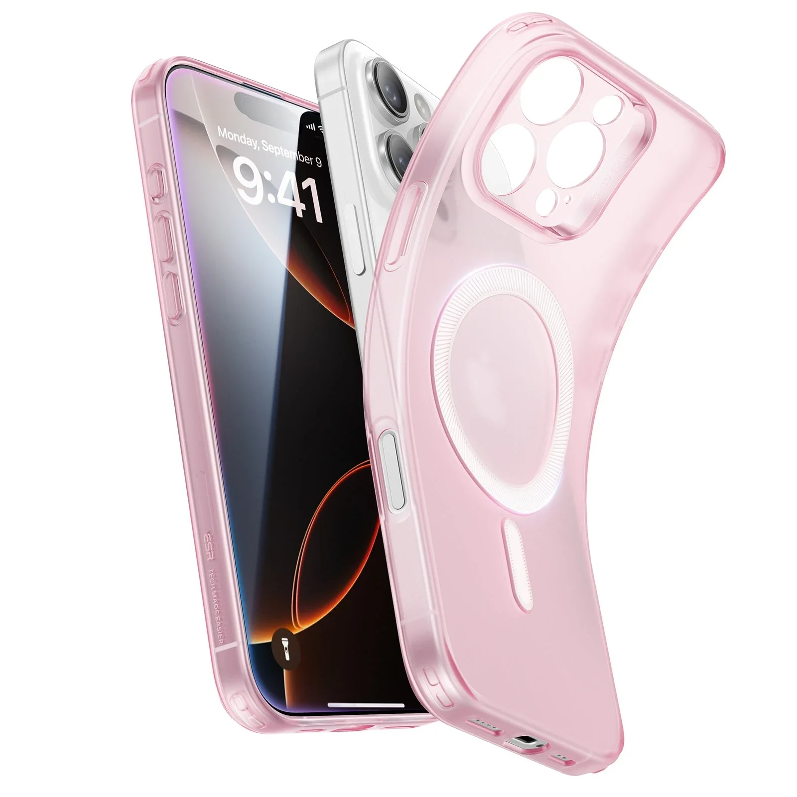 iPhone 16 Pro Max Zero Clear Case (HaloLock) - Frosted Pink
