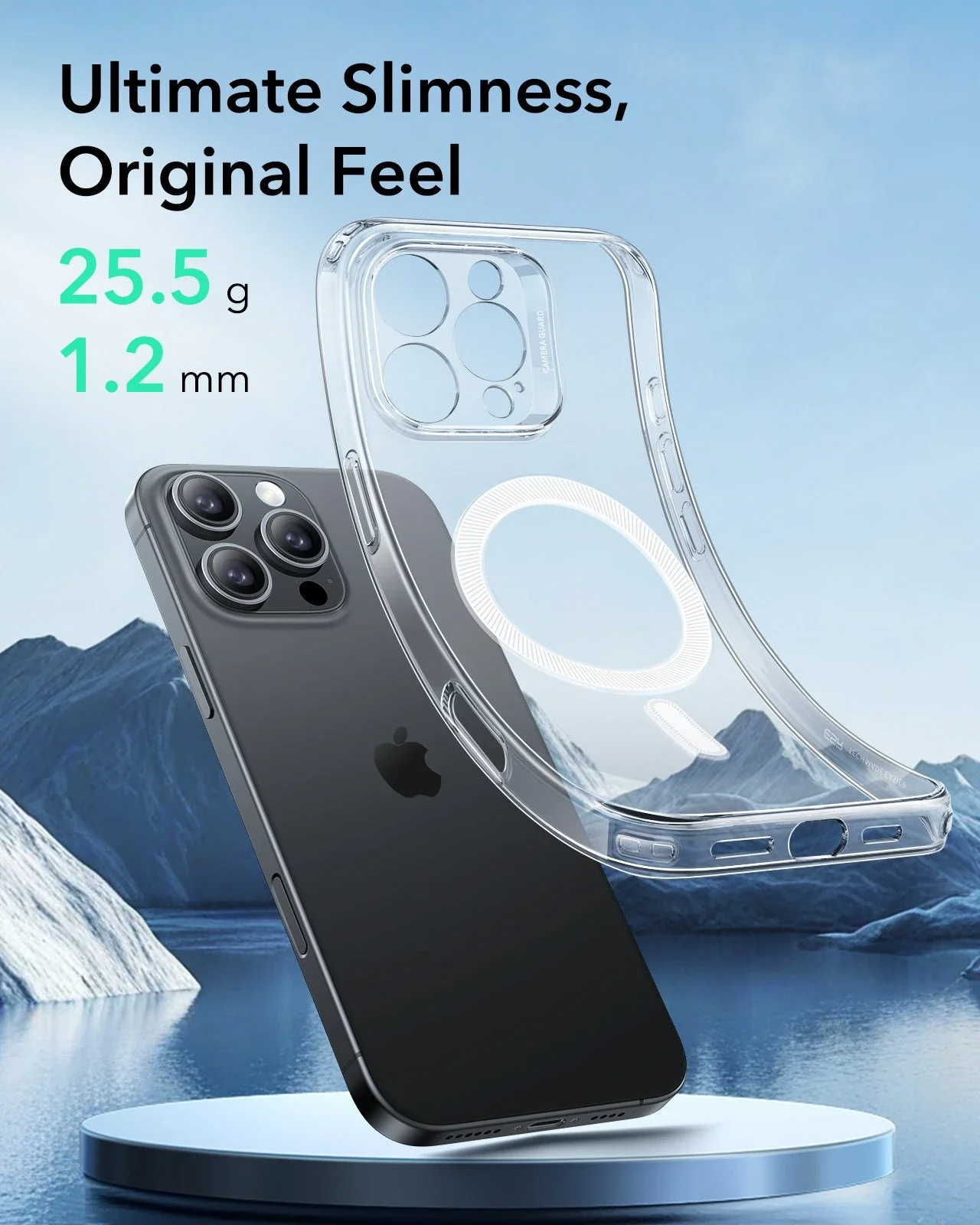 iPhone 16 Pro Max Zero Clear Case (HaloLock) - Rose Gold Ring - Image 3