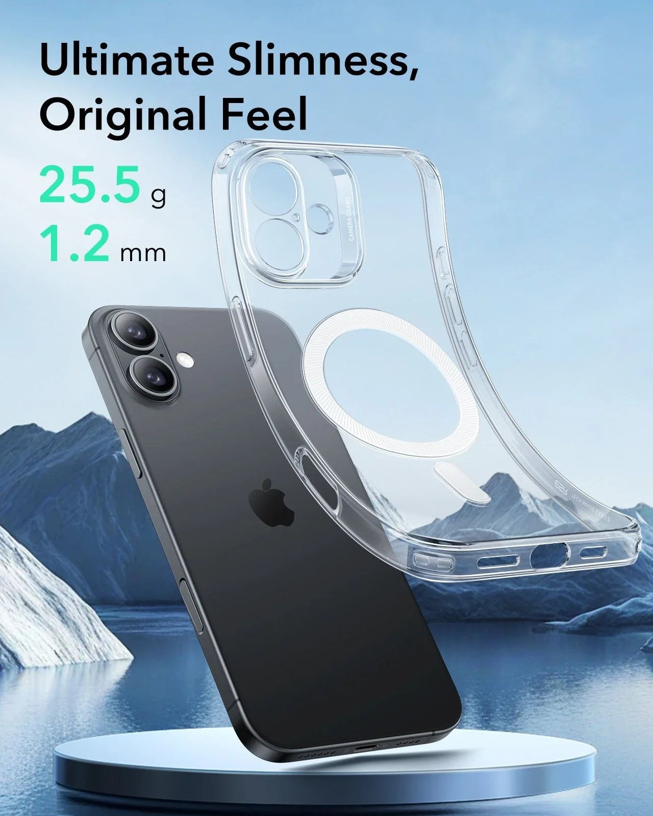 iPhone 16 Zero Clear Case (HaloLock) - Frosted Black - Image 3