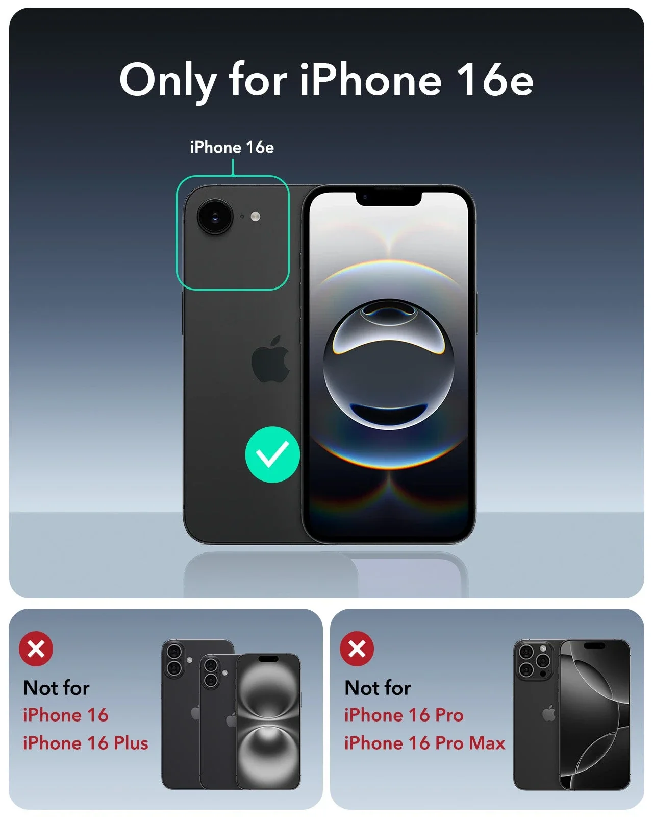 iPhone 16e HaloLock Cyber Tough Case Privacy Protection Bundle - Black - Image 4