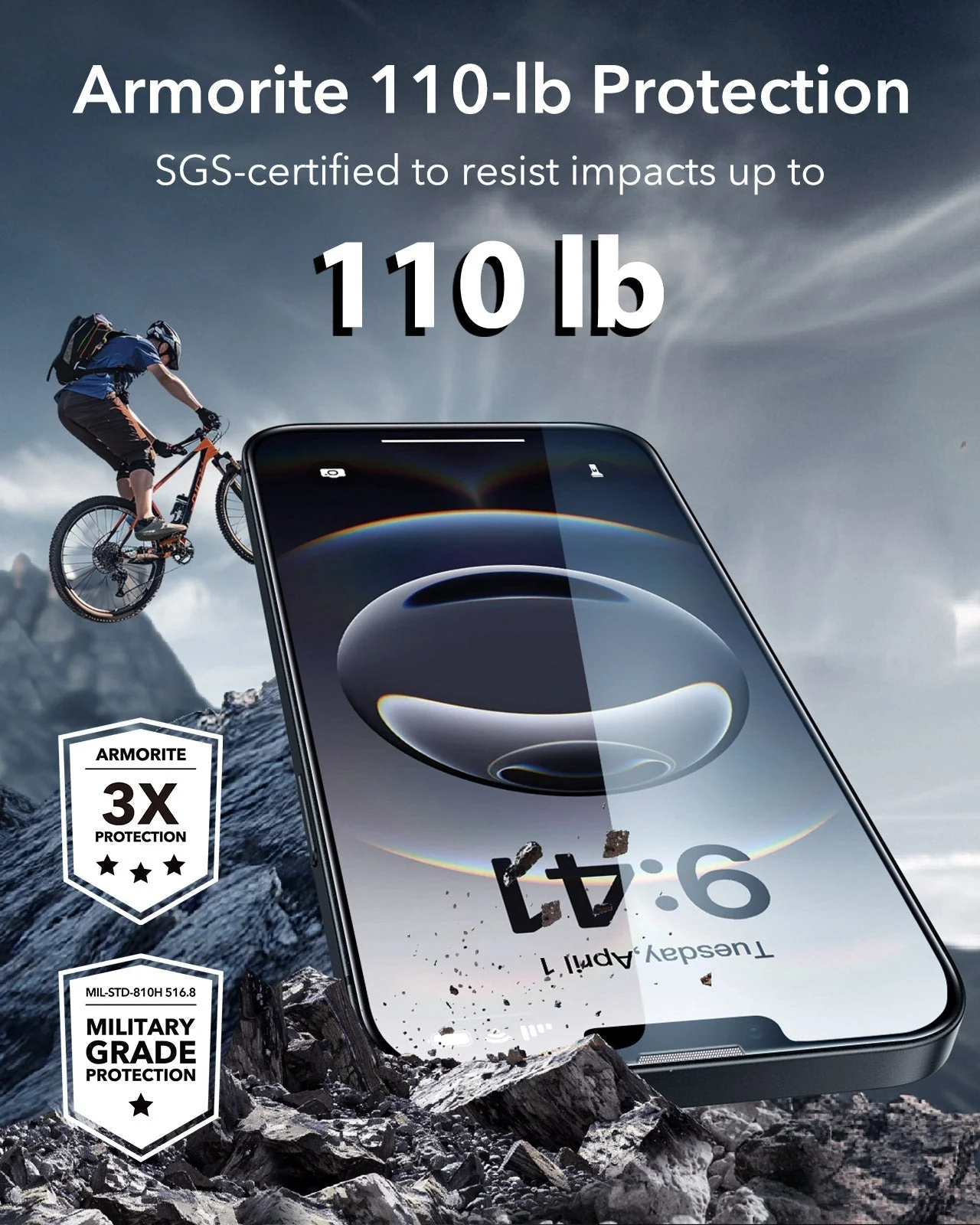 iPhone 16e HaloLock Classic Hybrid Case Protection Bundle - Clear Black - Image 12