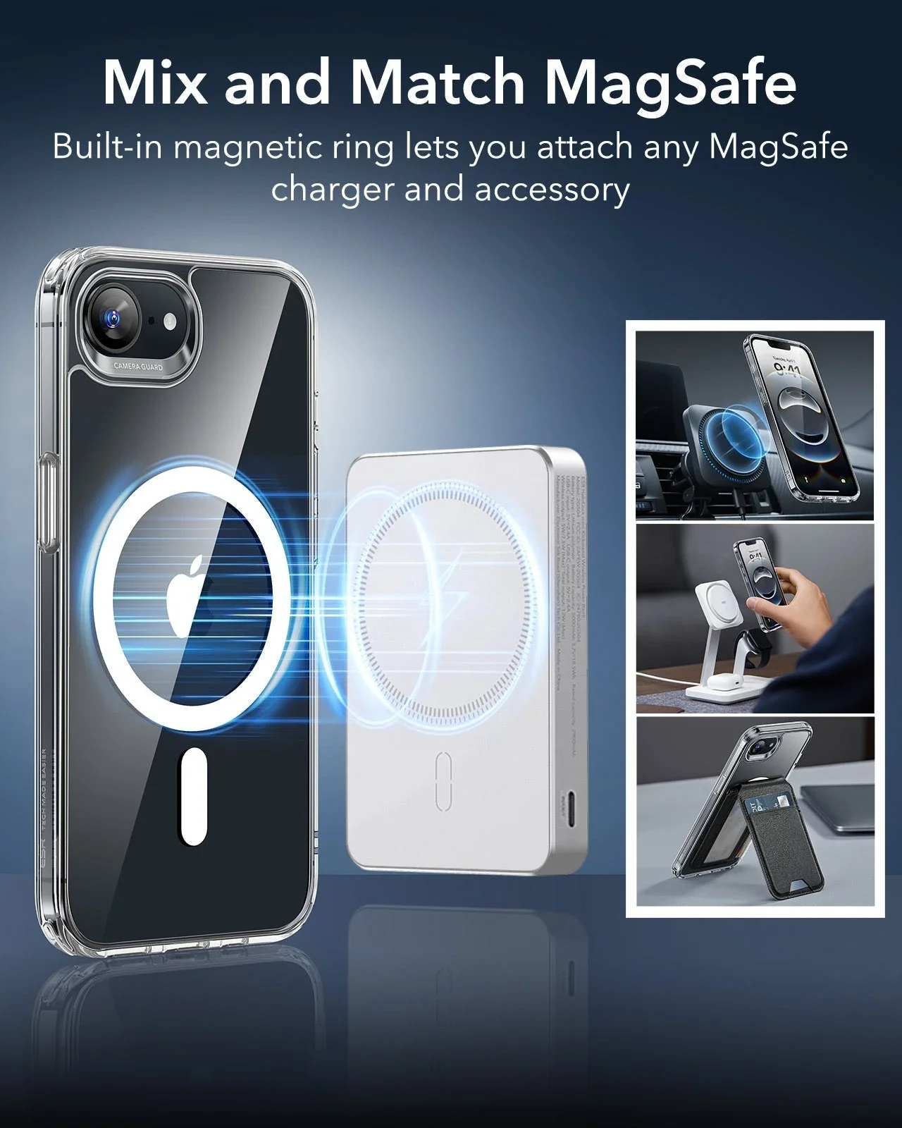 iPhone 16e HaloLock Classic Hybrid Case Protection Bundle - Clear Black - Image 6