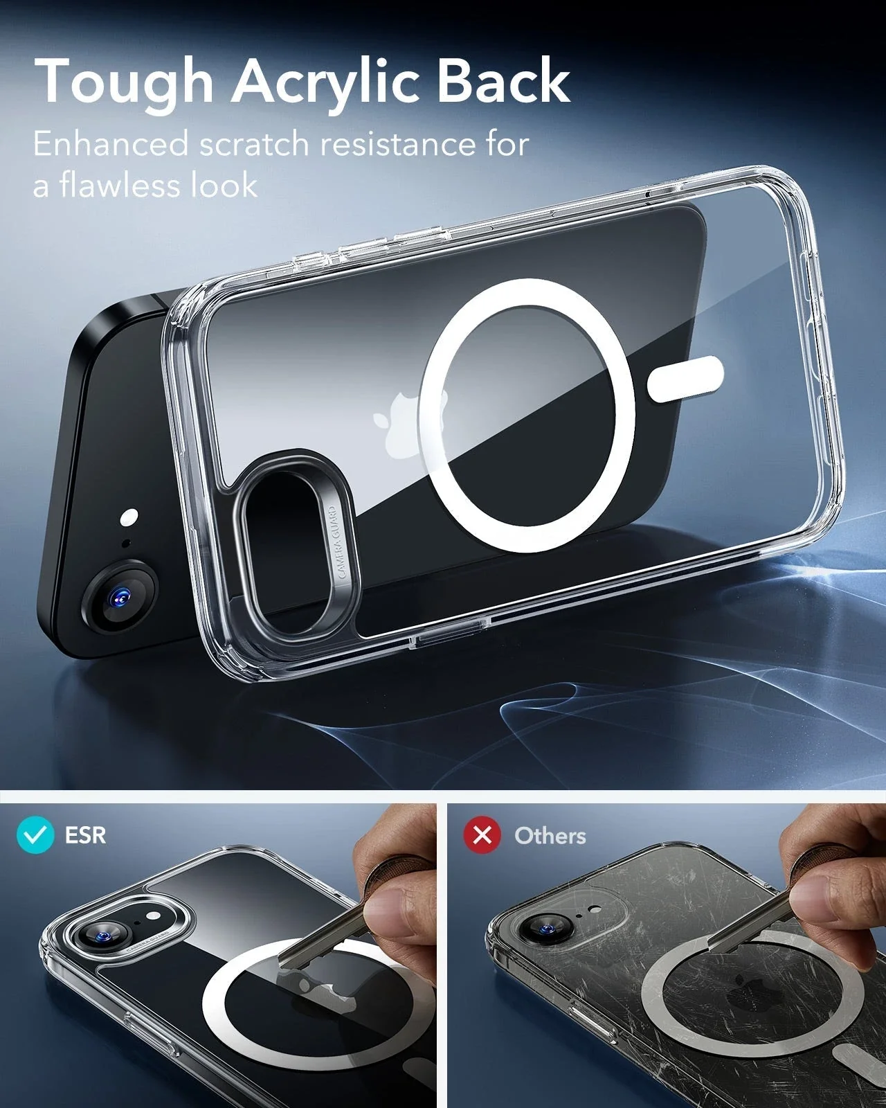 iPhone 16e HaloLock Classic Hybrid Case Protection Bundle - Clear Black - Image 8