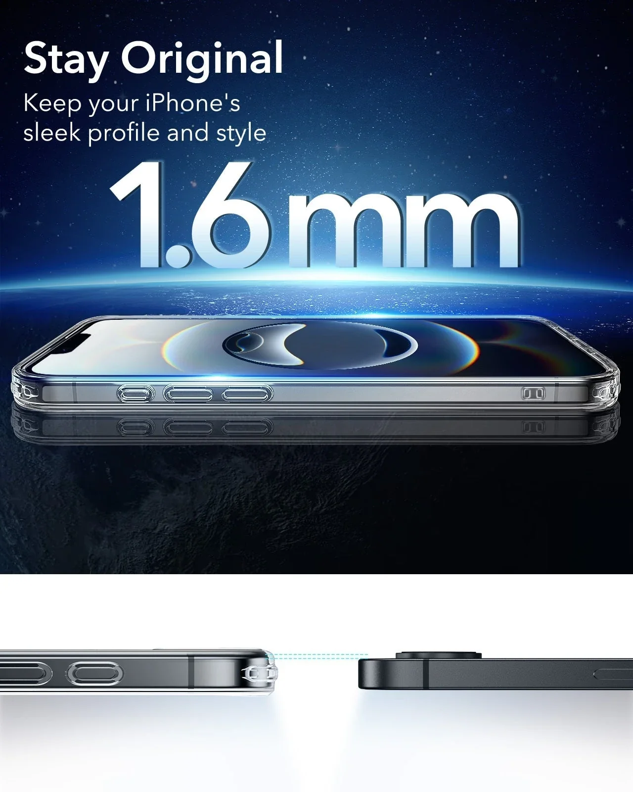 iPhone 16e HaloLock Classic Hybrid Case Protection Bundle - Clear Black - Image 9