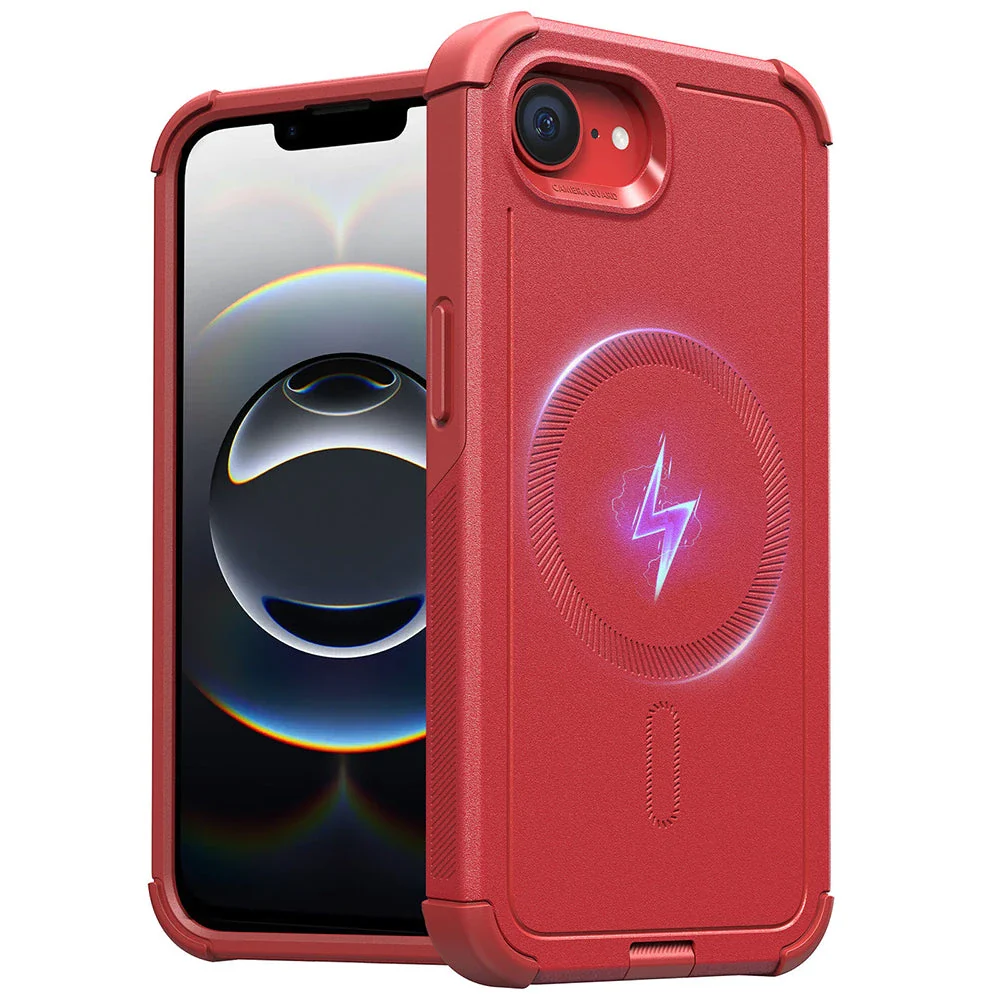 iPhone 16e HaloLock Cyber Tough Case - Red