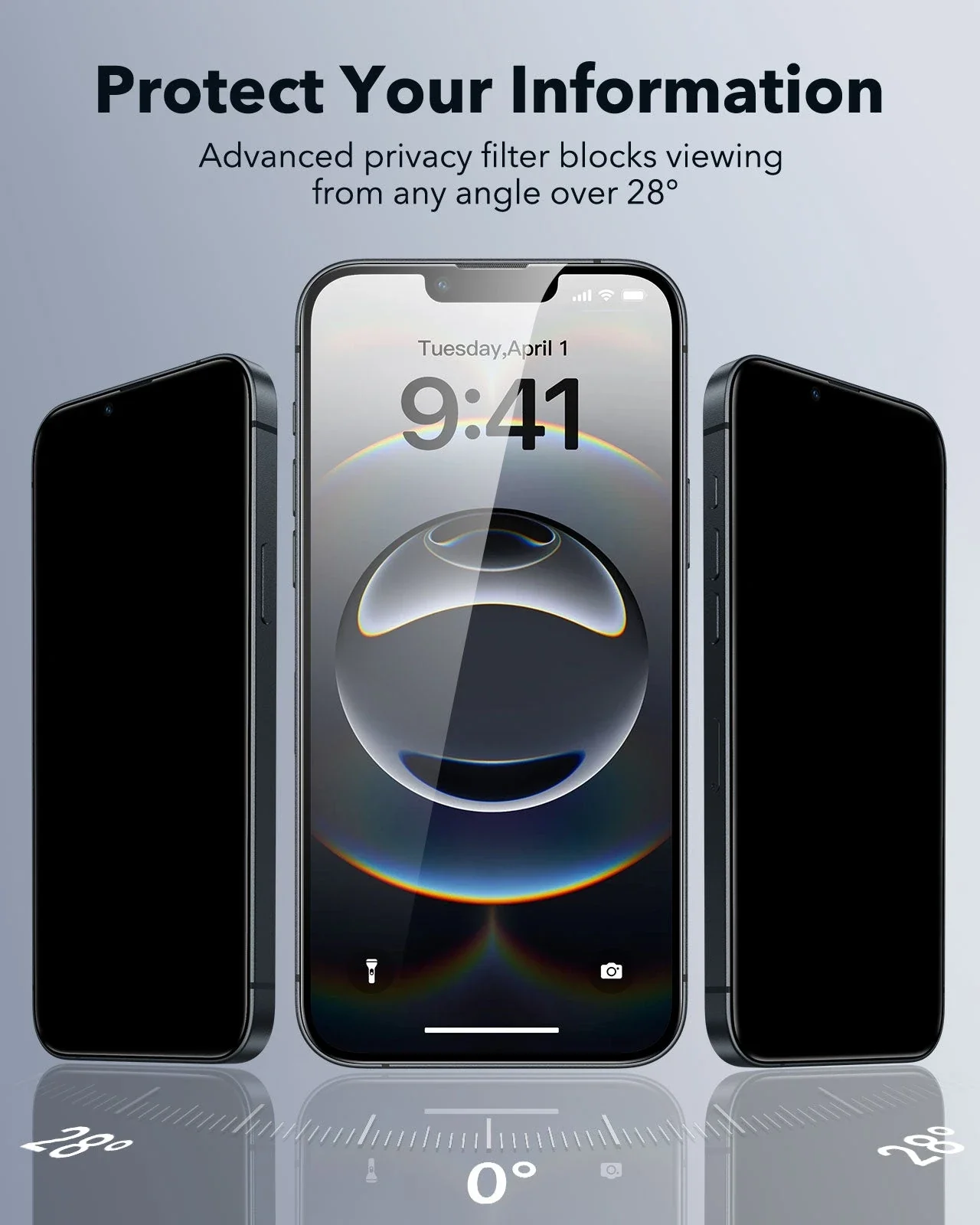 iPhone 17e/16e/14/13 Pro/13 UltraFit Classic Privacy Screen Protector - 3 Pack - Image 3
