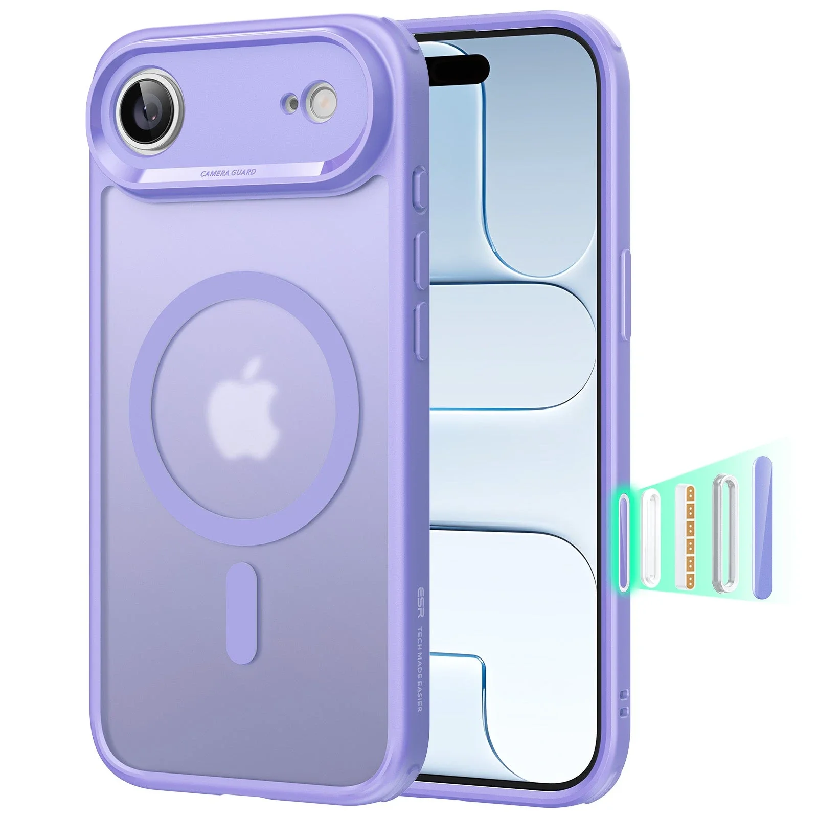 iPhone Air Classic Hybrid Magnetic Case (Camera Control) - Frosted Purple