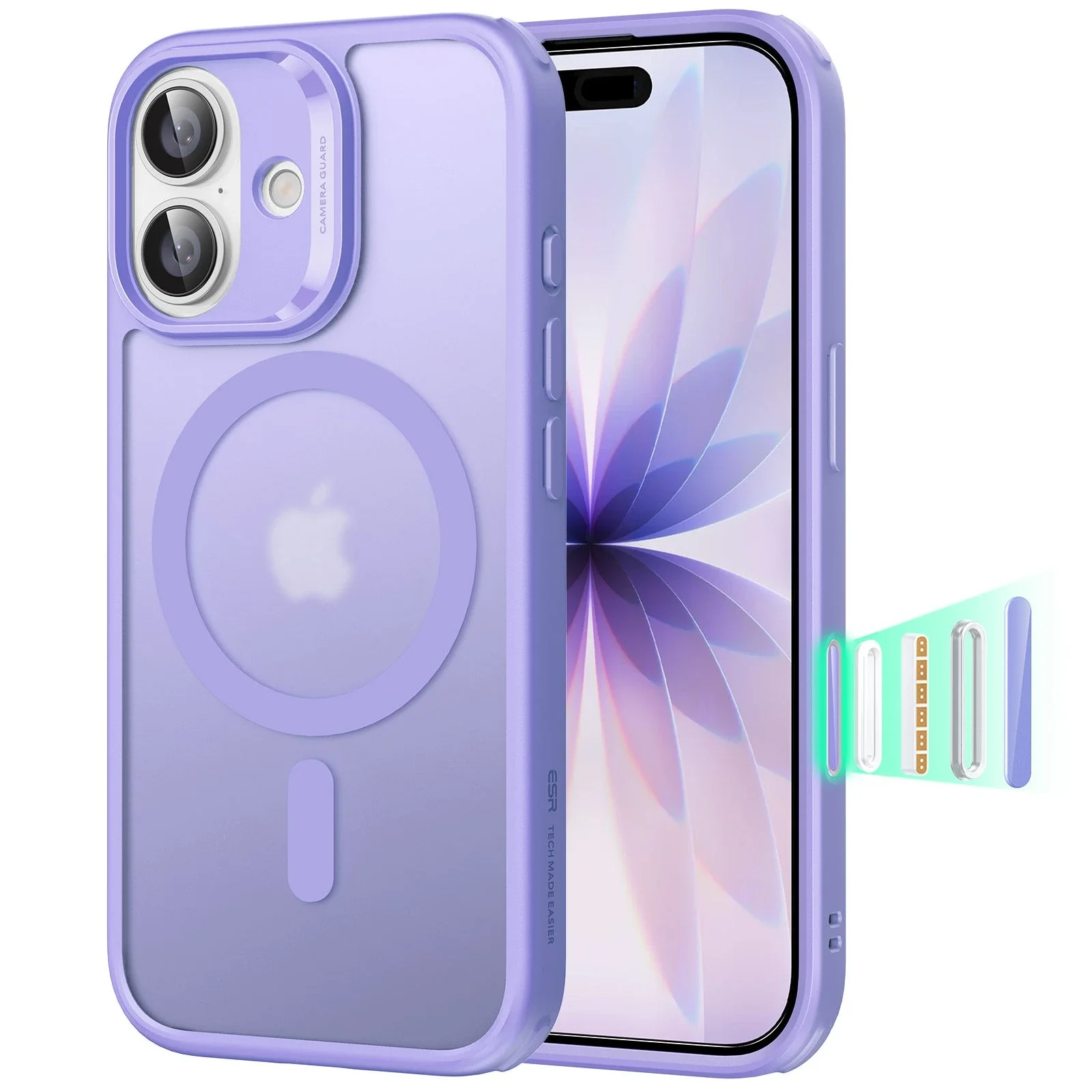 iPhone 17 Classic Hybrid Magnetic Case (Camera Control) - Frosted Purple