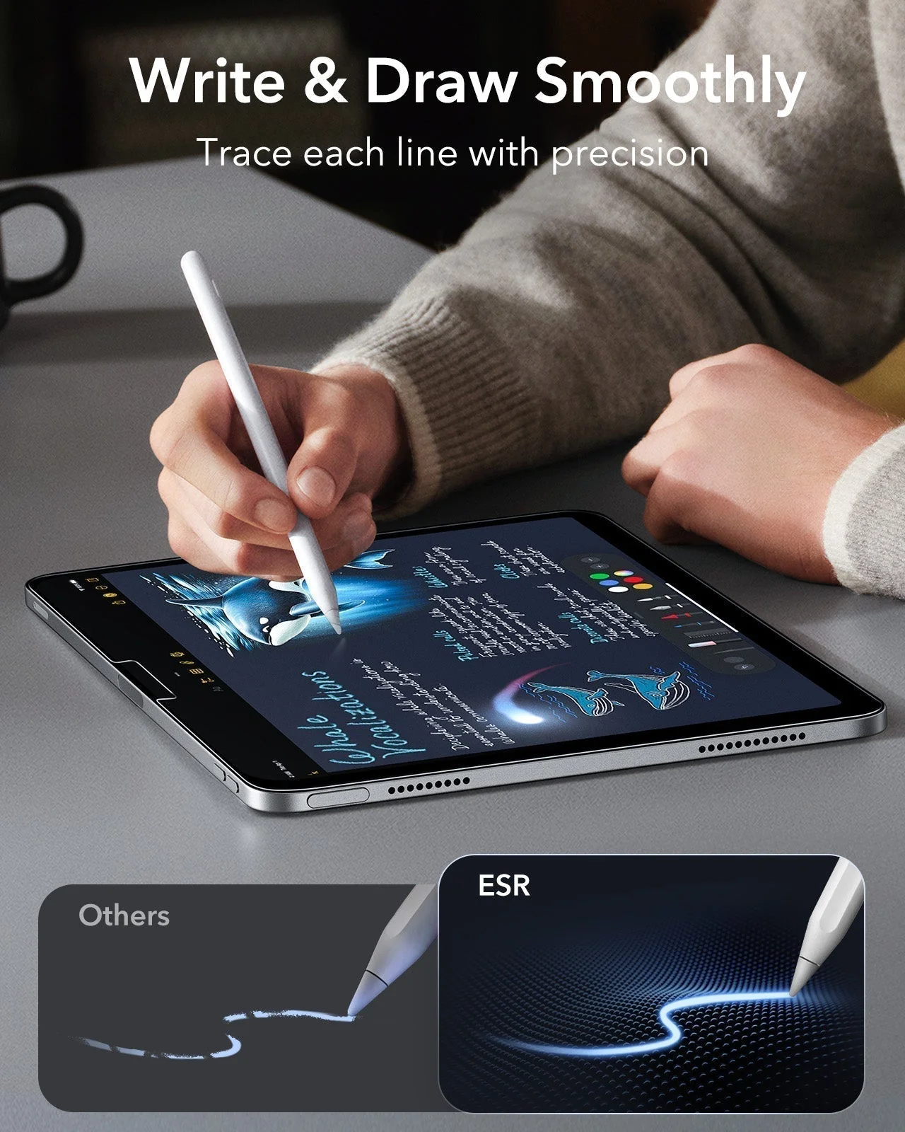 iPad 11" (A16) 2025 Bundle Shift Magnetic Case & Armorite® Paper-Feel Protection - Titanium - Image 10