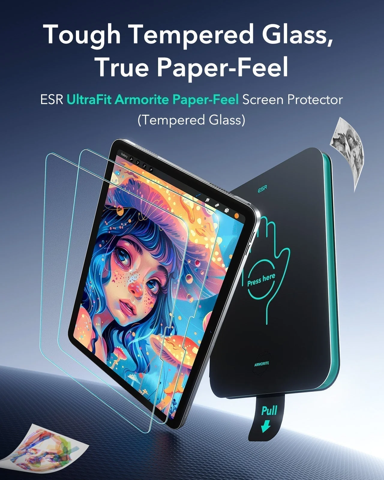 iPad 11" (A16) 2025 Bundle Shift Magnetic Case & Armorite® Paper-Feel Protection - Titanium - Image 9