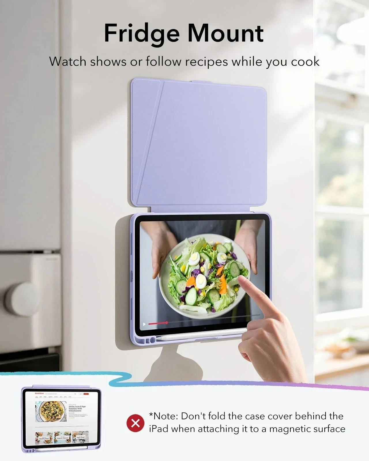 iPad Air 11" (M4) 2026 Flip Magnetic Case with Pencil Holder - Light Purple - Image 8