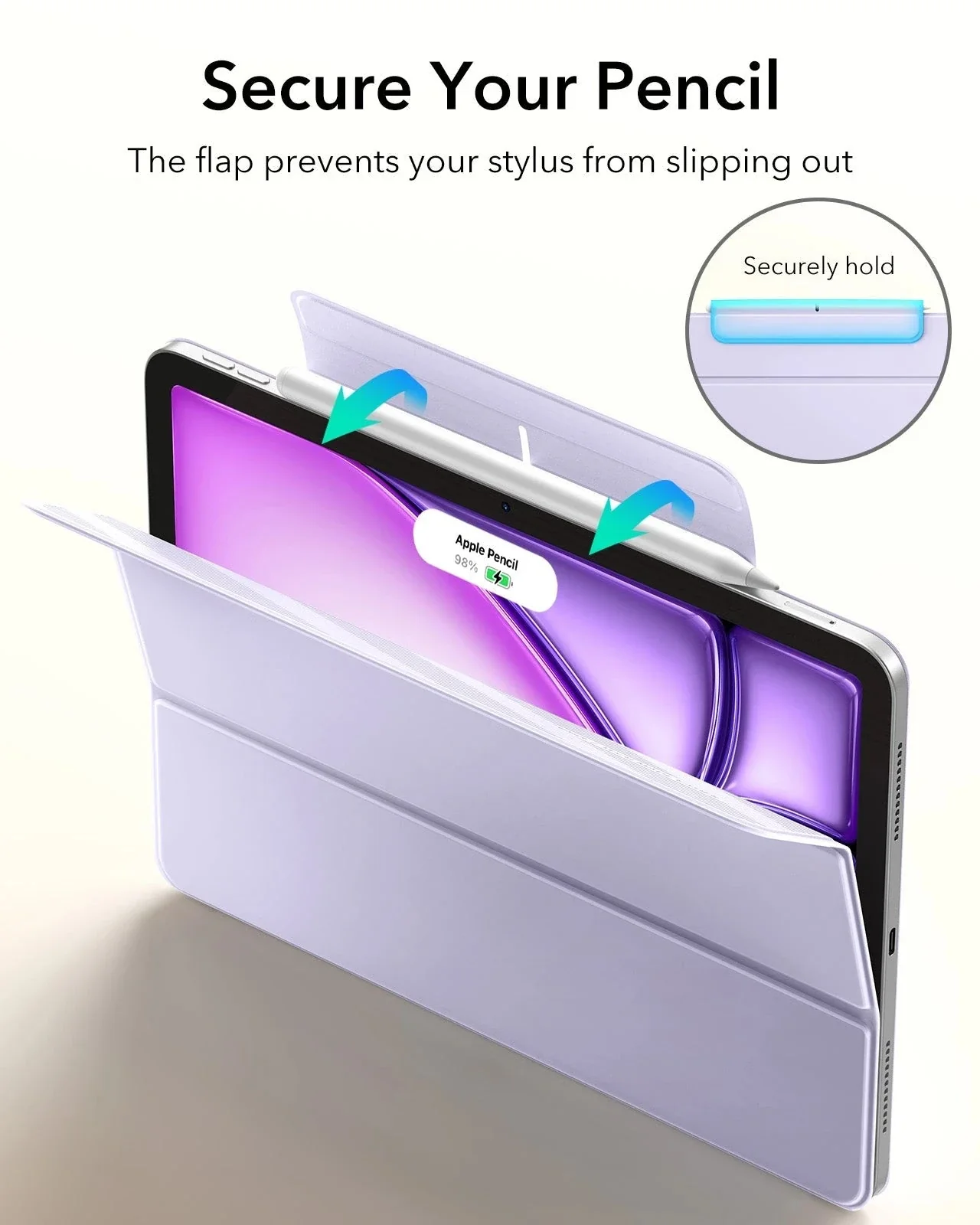 iPad Air 13" (M4) 2026 Rebound Magnetic Case - Light Purple - Image 5
