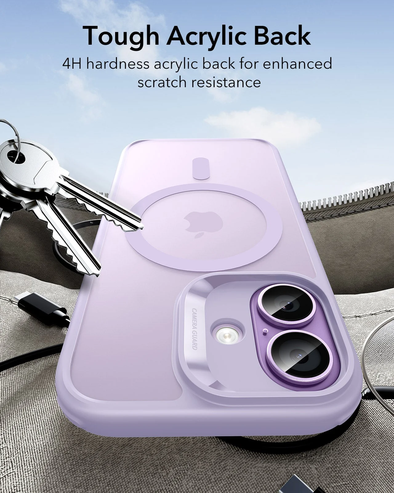 iPhone 17 Classic Hybrid Magnetic Case (Camera Control) - Frosted Light Purple - Image 7