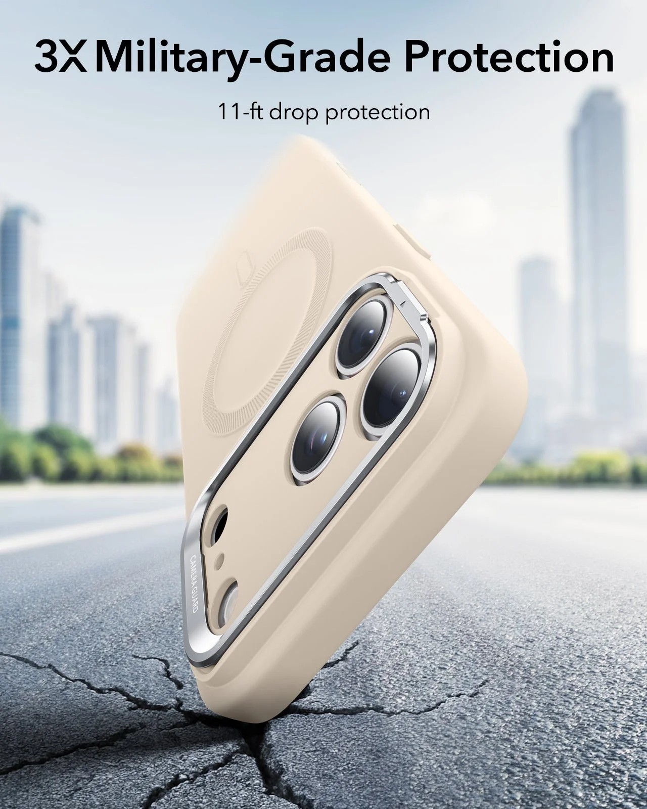 iPhone 17 Pro Cloud Soft Magnetic Case (Camera Control, Stash Stand) - Light Tan - Image 5