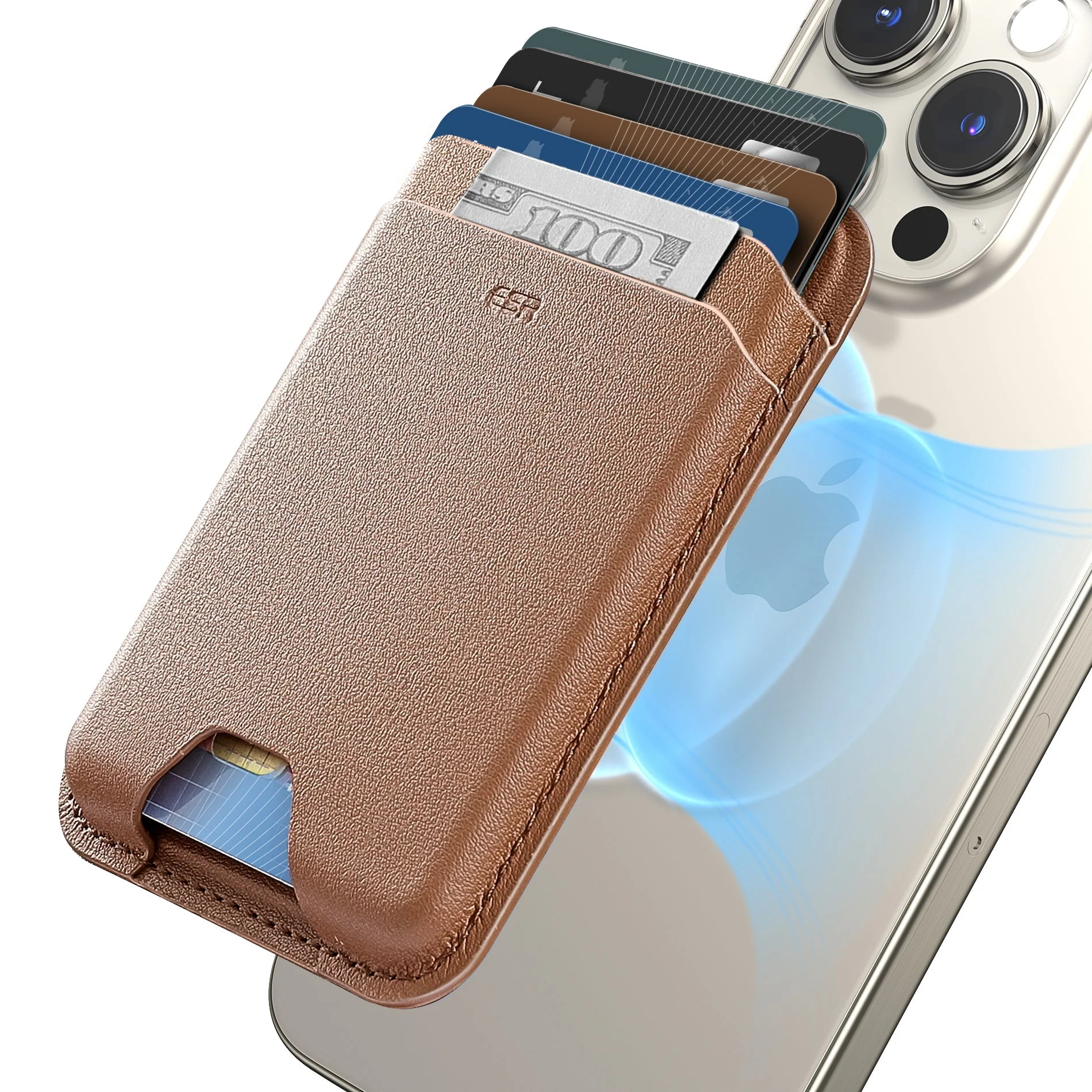 Magnetic Wallet Boost (HaloLock) - Brown