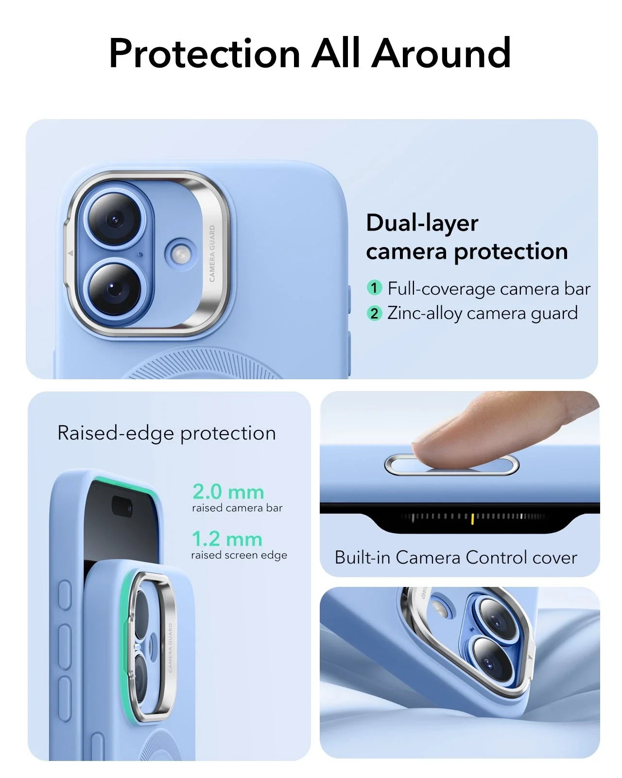 iPhone 17 Cloud Soft Magnetic Case (Camera Control, Stash Stand) - Mist Blue - Image 4